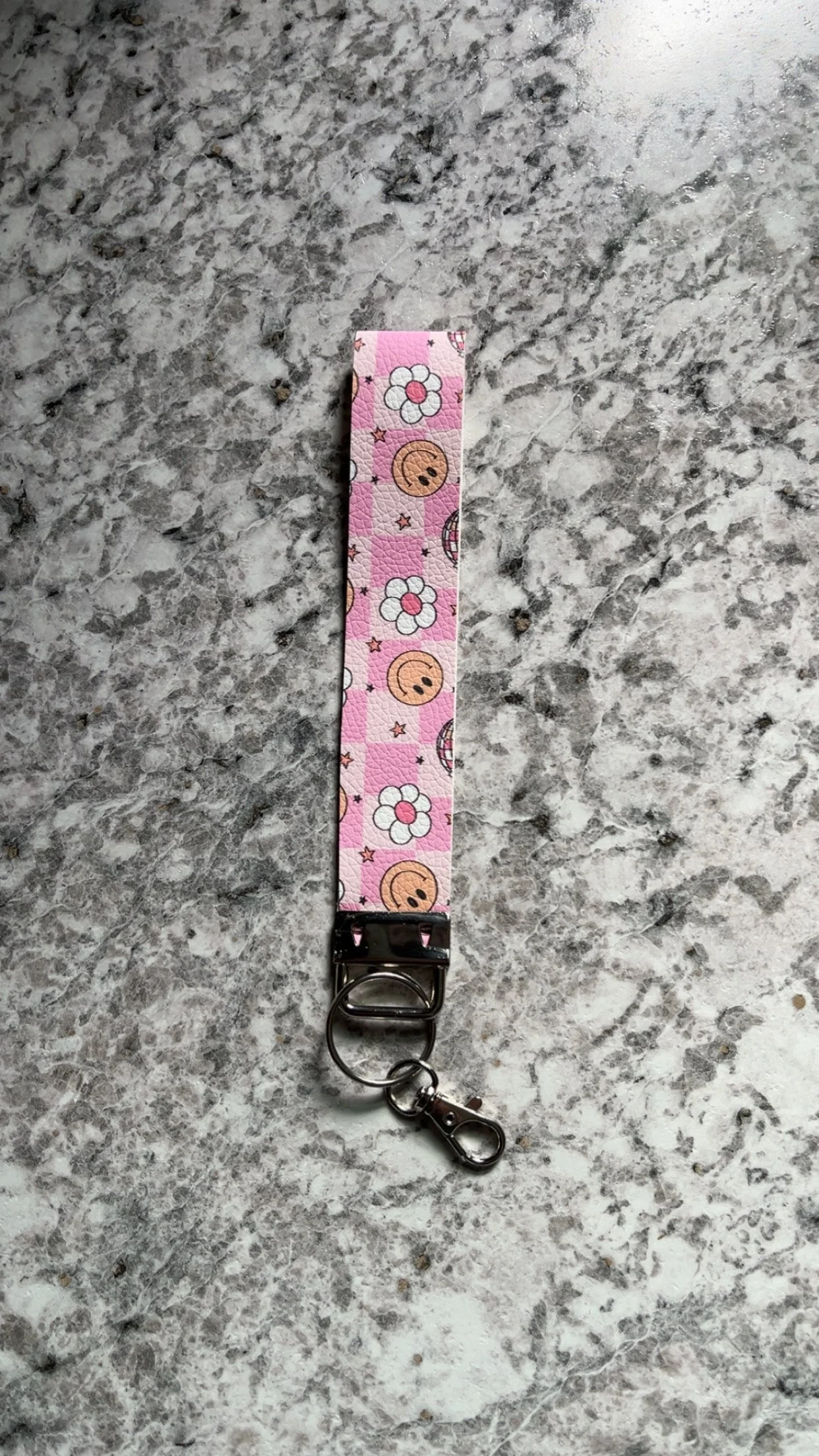 Retro Smiley Face With Disco Ball & Floral Printed