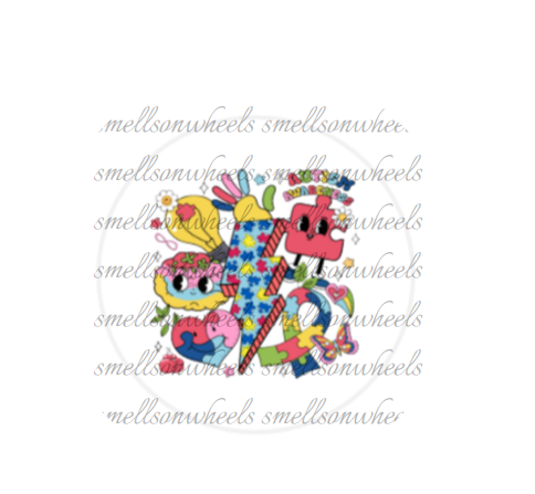 Round Cardstock l Lighting Bolt Autism Awareness