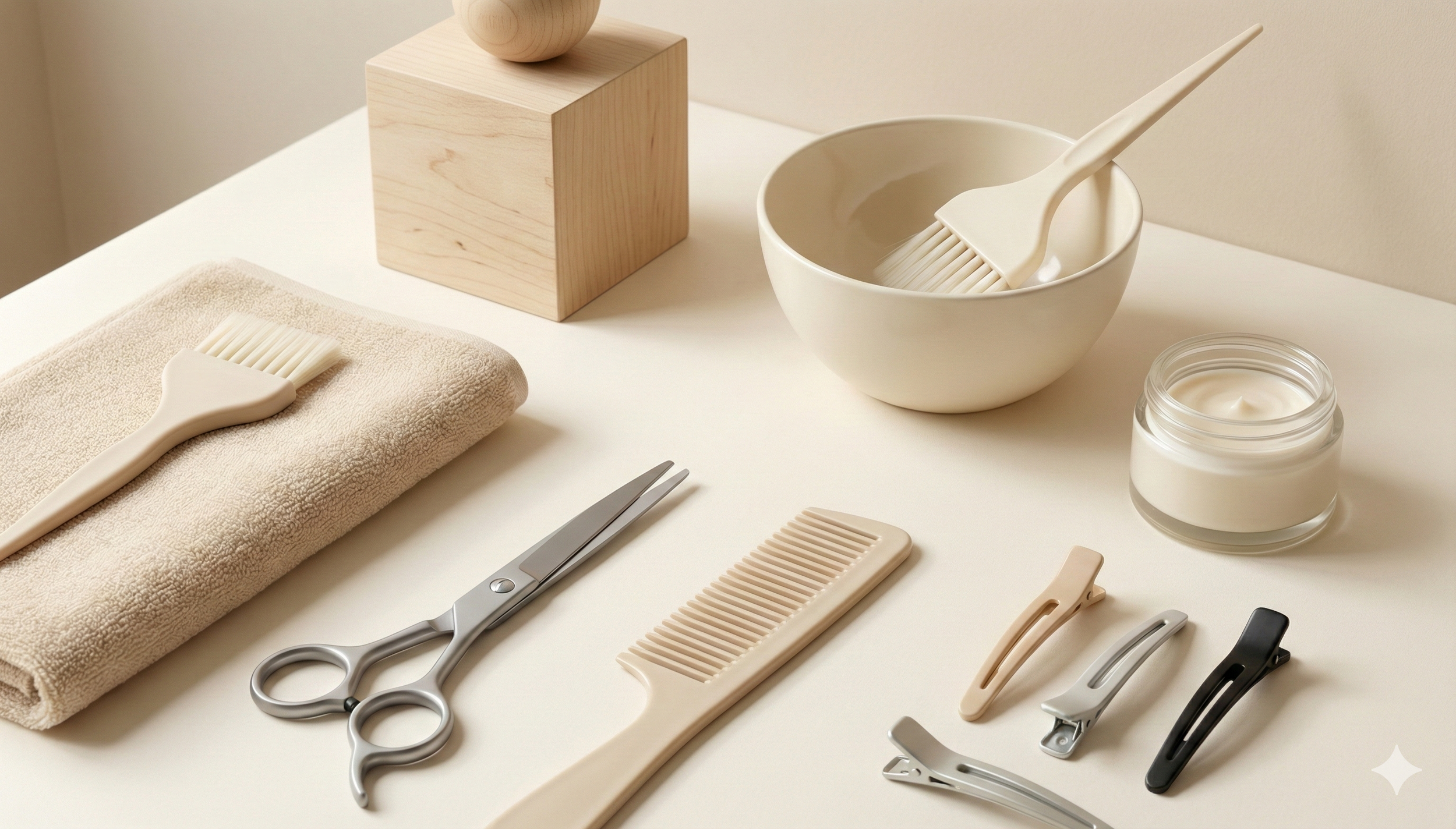 image with hairdresser tools on a table
