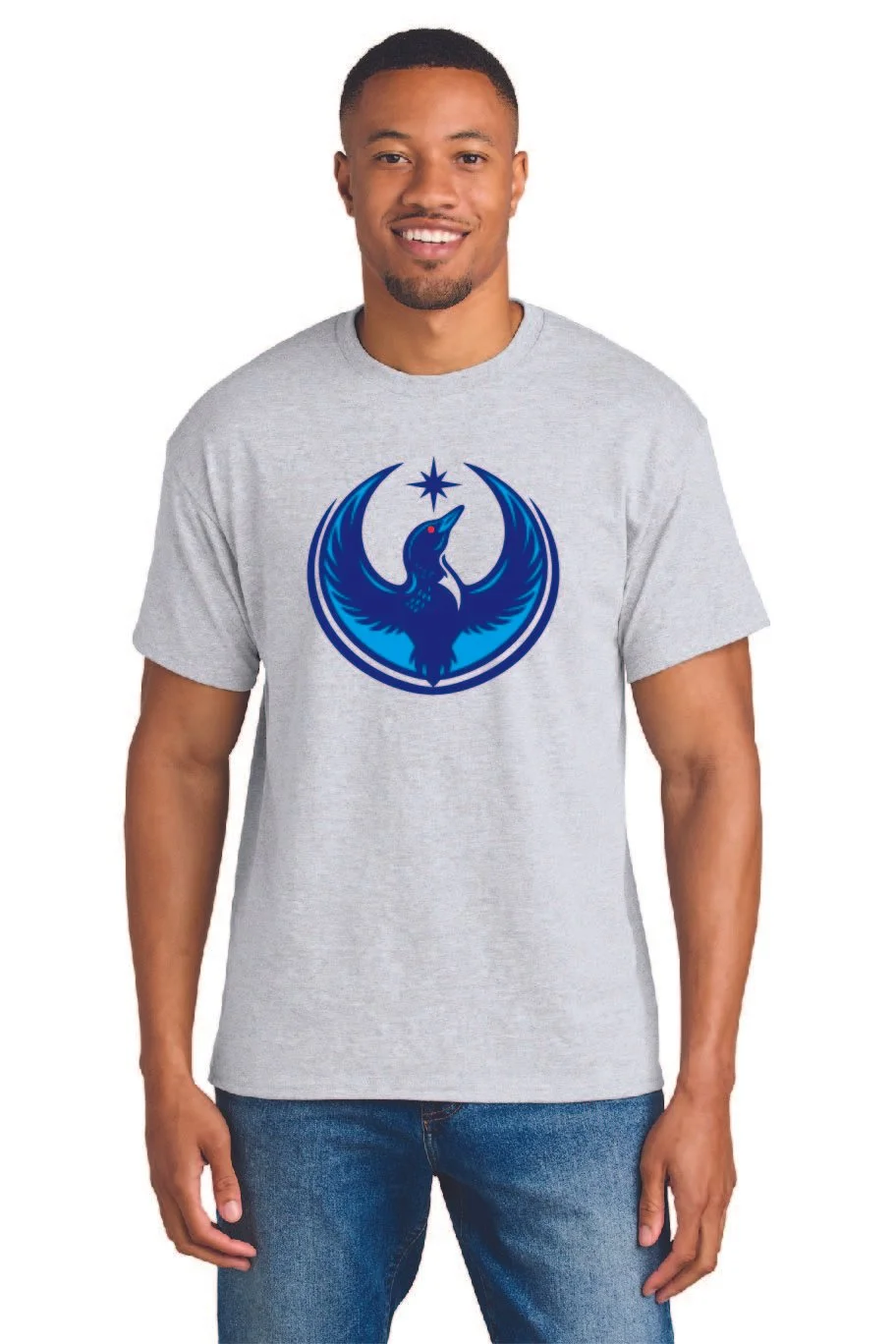 Men's Blue Loon Emblem T-Shirt Ash