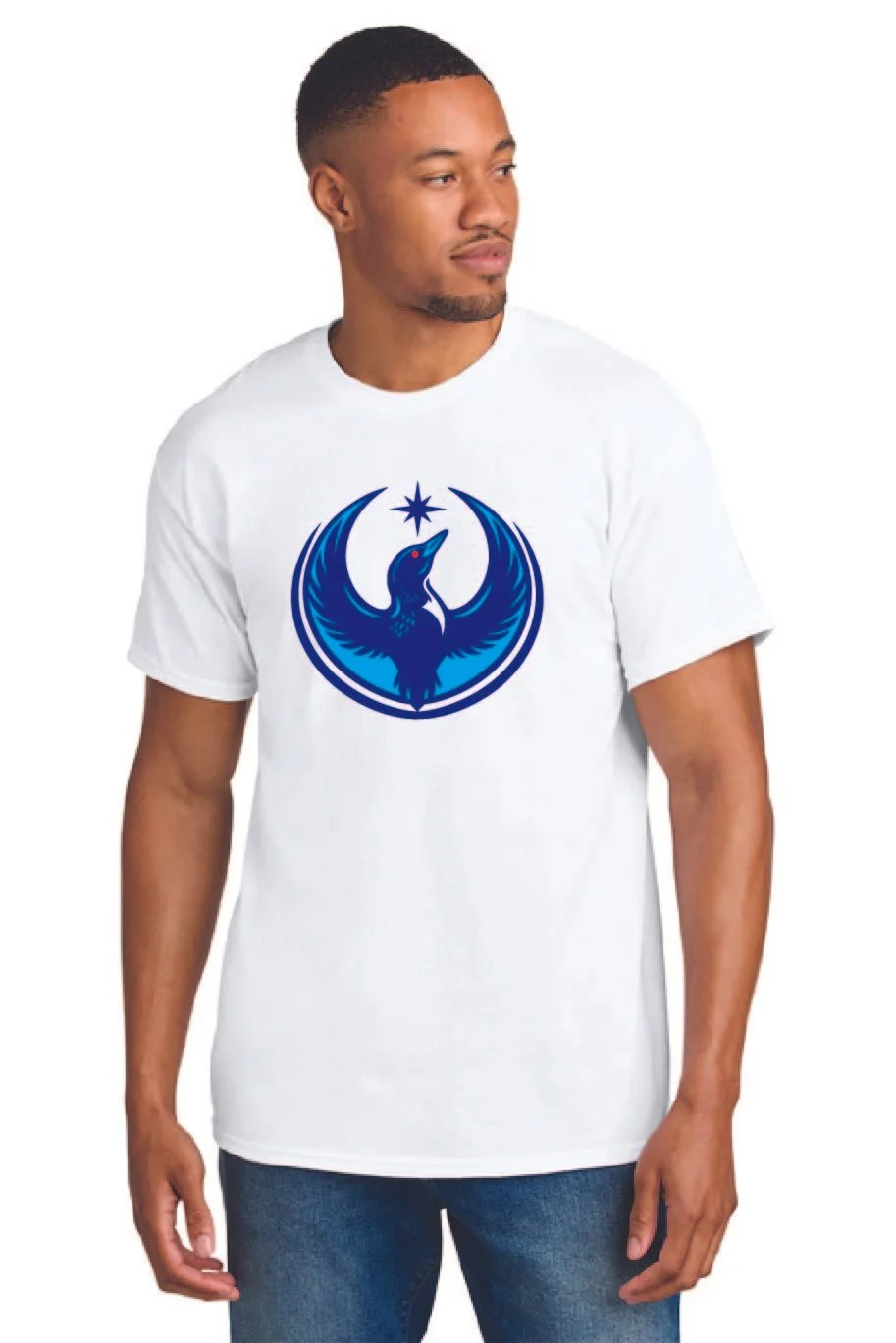 Men's Blue Loon Emblem T-Shirt White