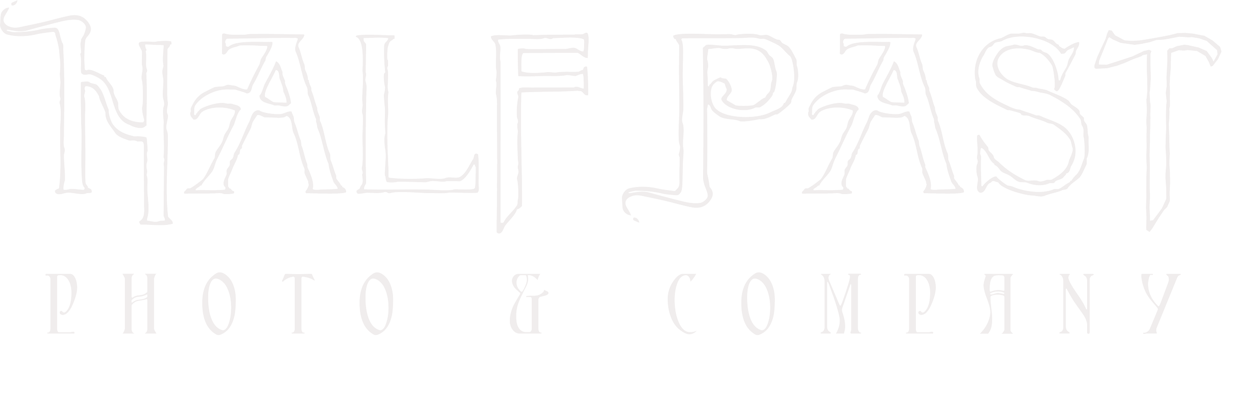 Logo for the Half Past Photography & Company with stylized, medieval inspired text.