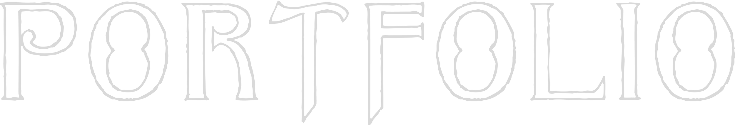 Black and white outline of the word 'PORTFOLIO' in decorative font.