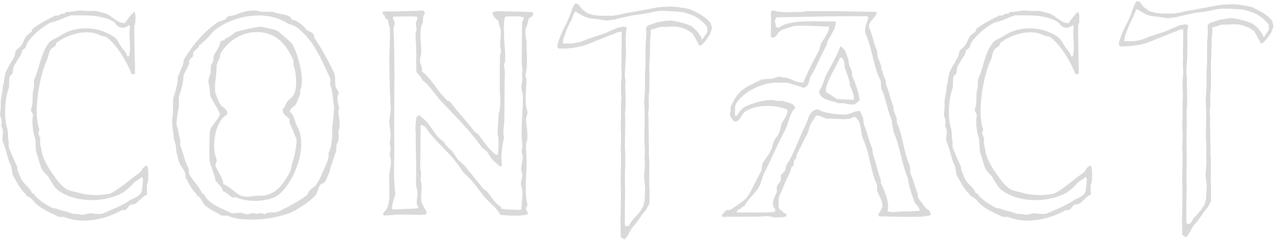 The word 'CONTACT' written in a stylized, outlined font.