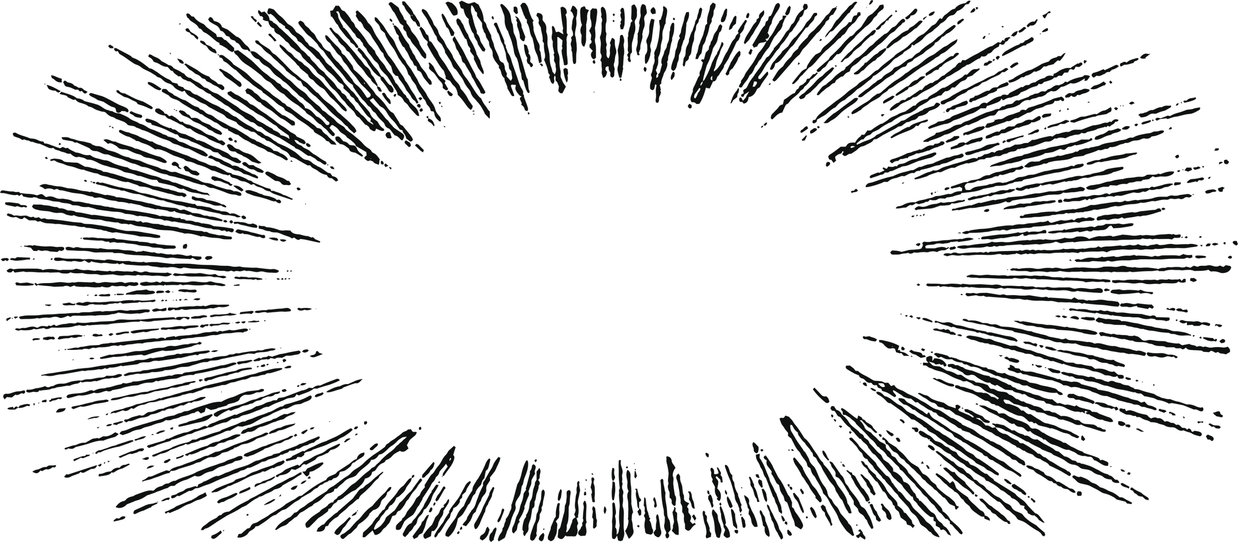 A radial burst graphic with black background and gray lines emanating from the center, creating a dynamic, starburst-like pattern.