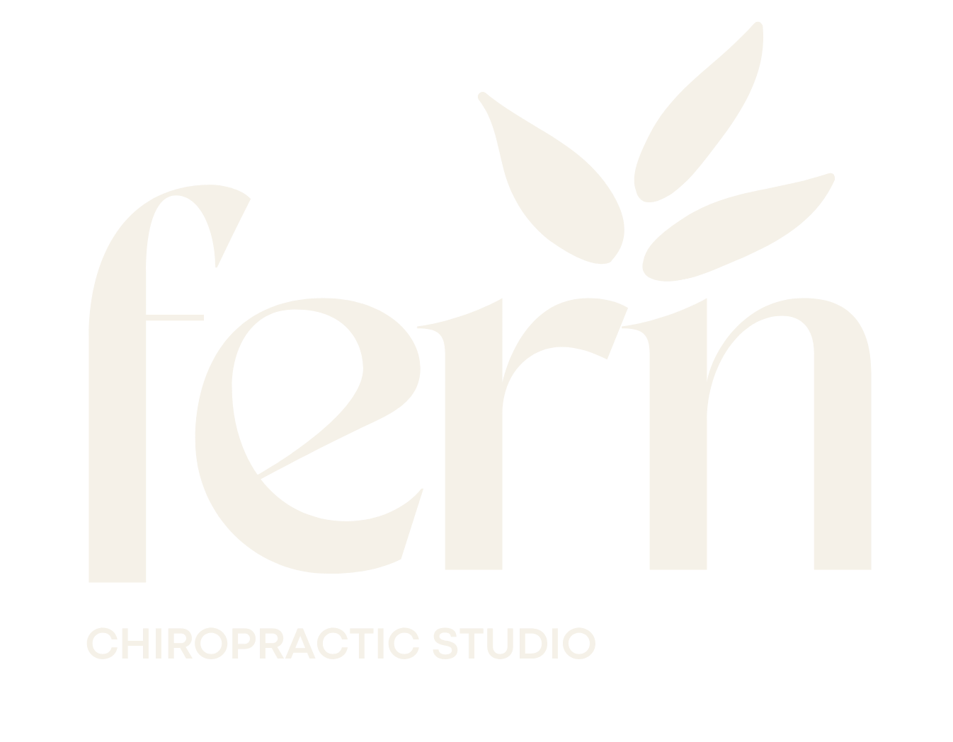 Logo of a chiropractic studio named Fören, with the words 'CHIROPRACTIC STUDIO' underneath, and a stylized leaf graphic above the text.