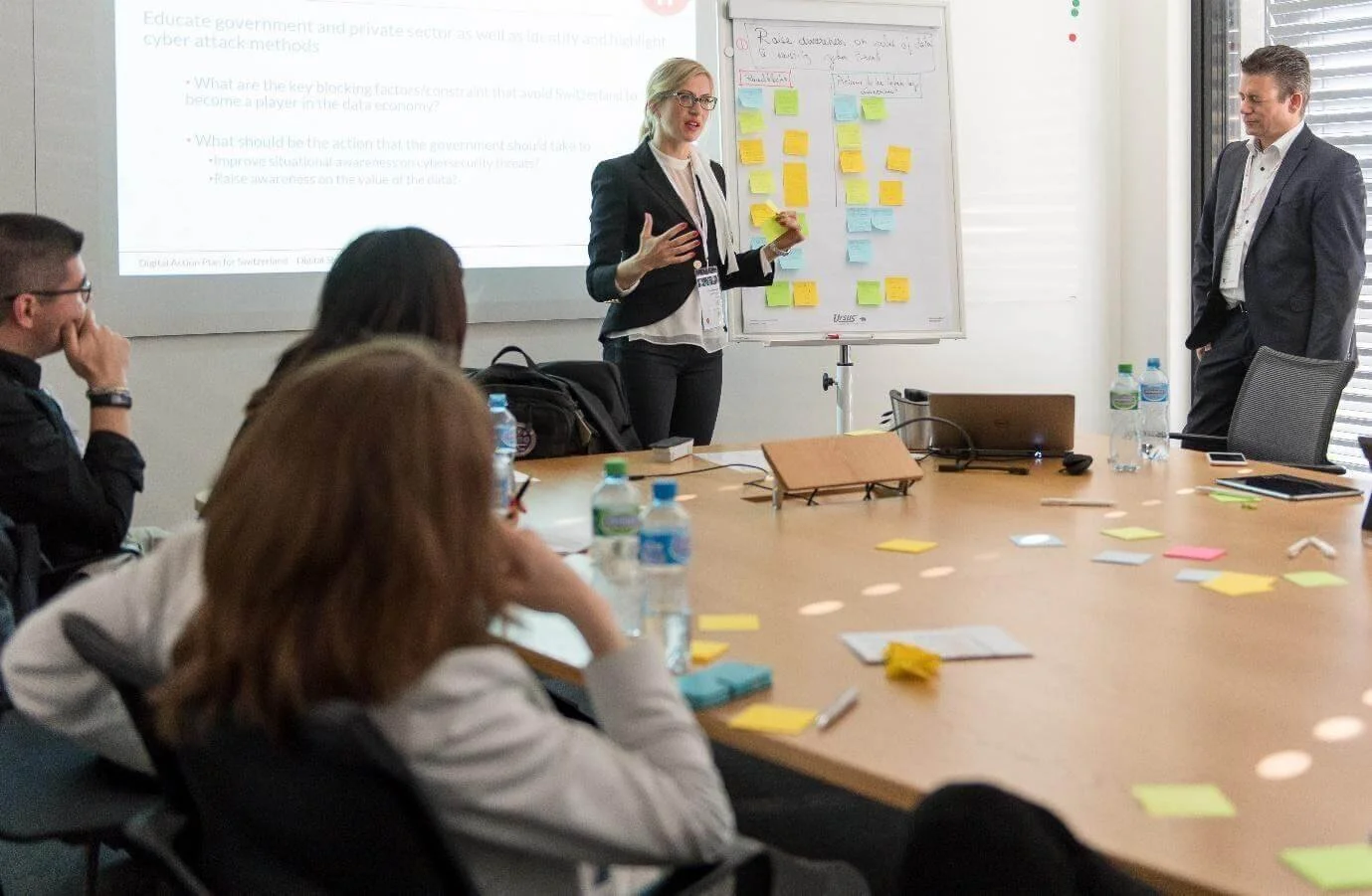 AI governance workshop presenting risk management and compliance strategy.