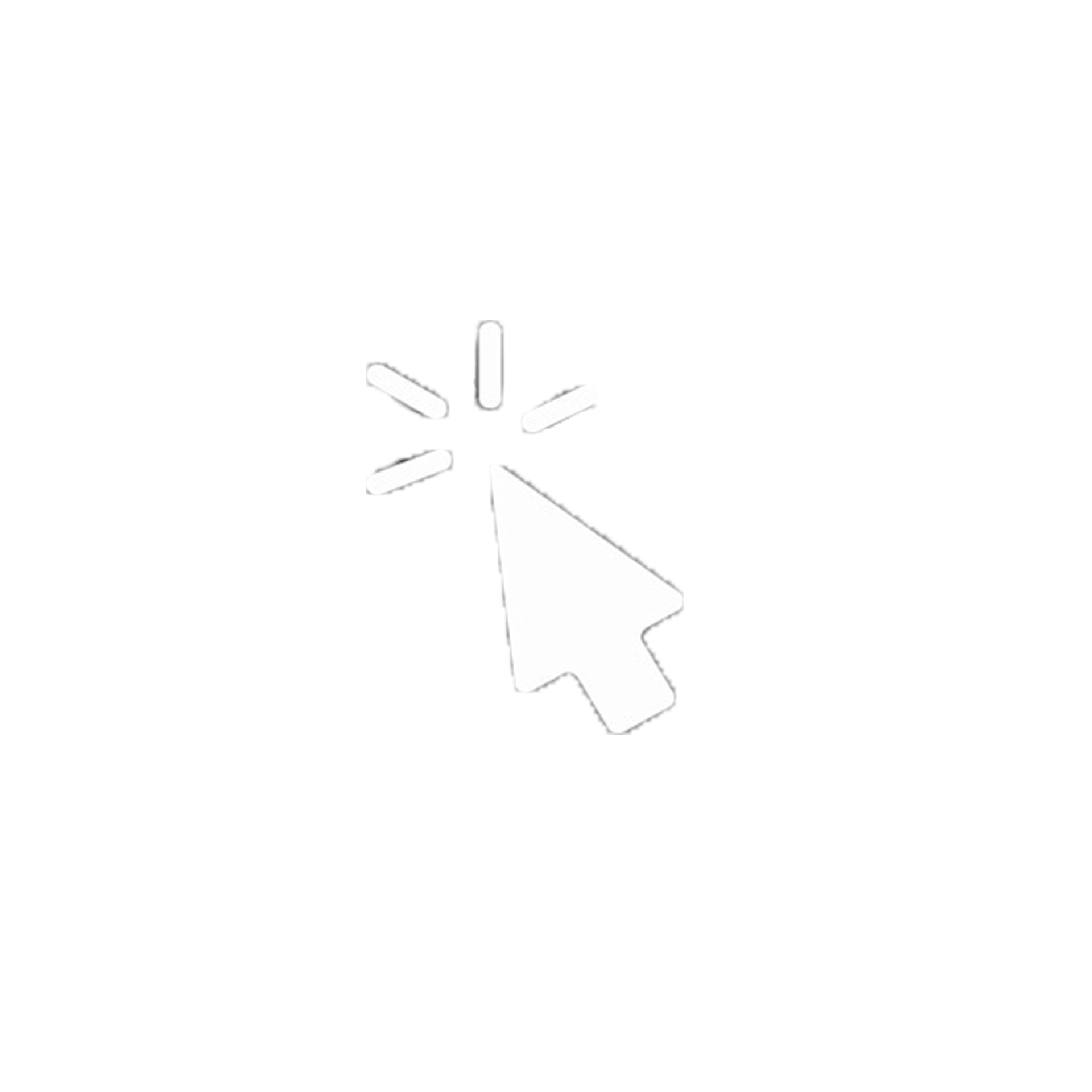Black icon of a computer cursor clicking on a notification or alert symbol.