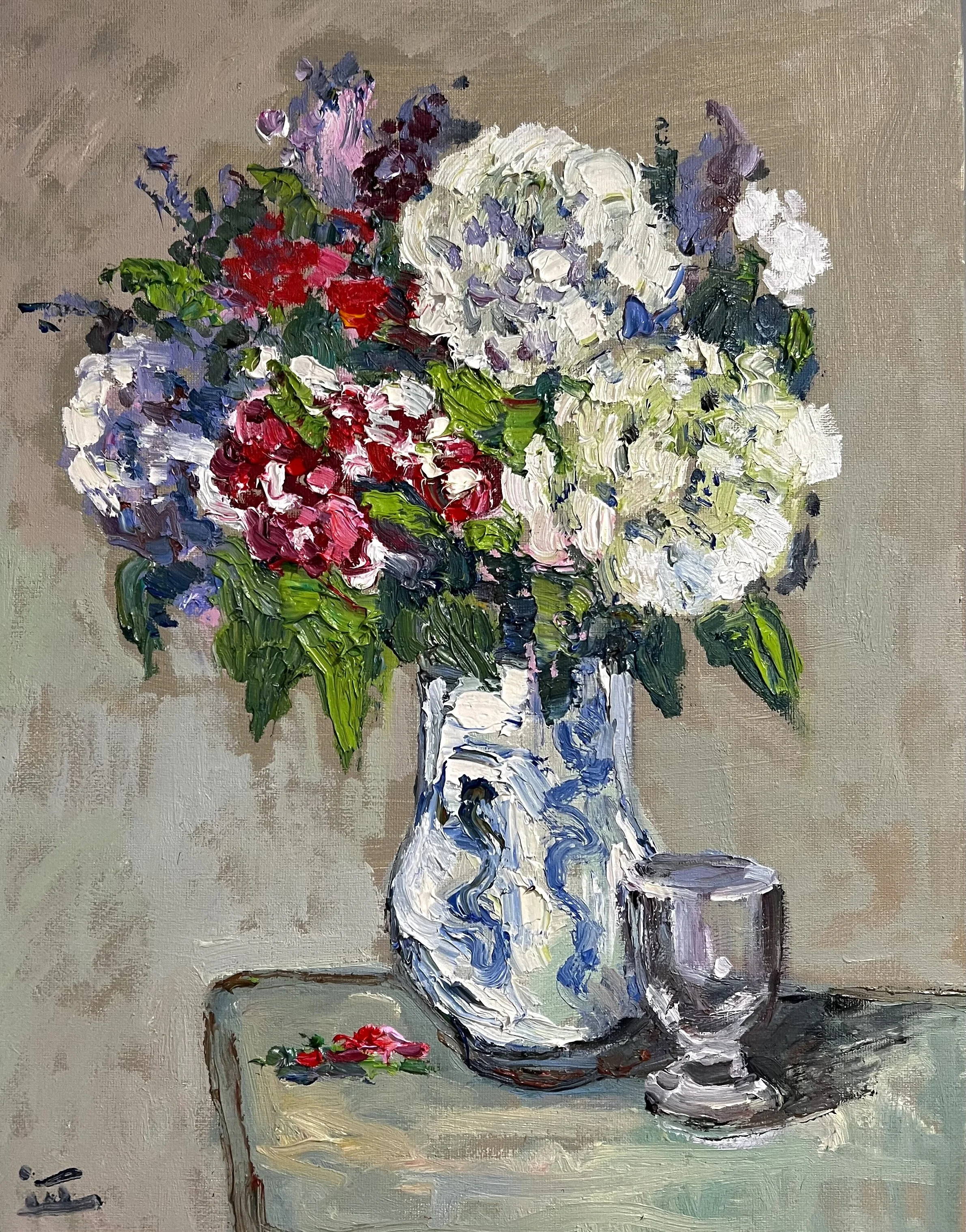 "Hydrangeas" Oil on Canvas. 18 by 14 in.