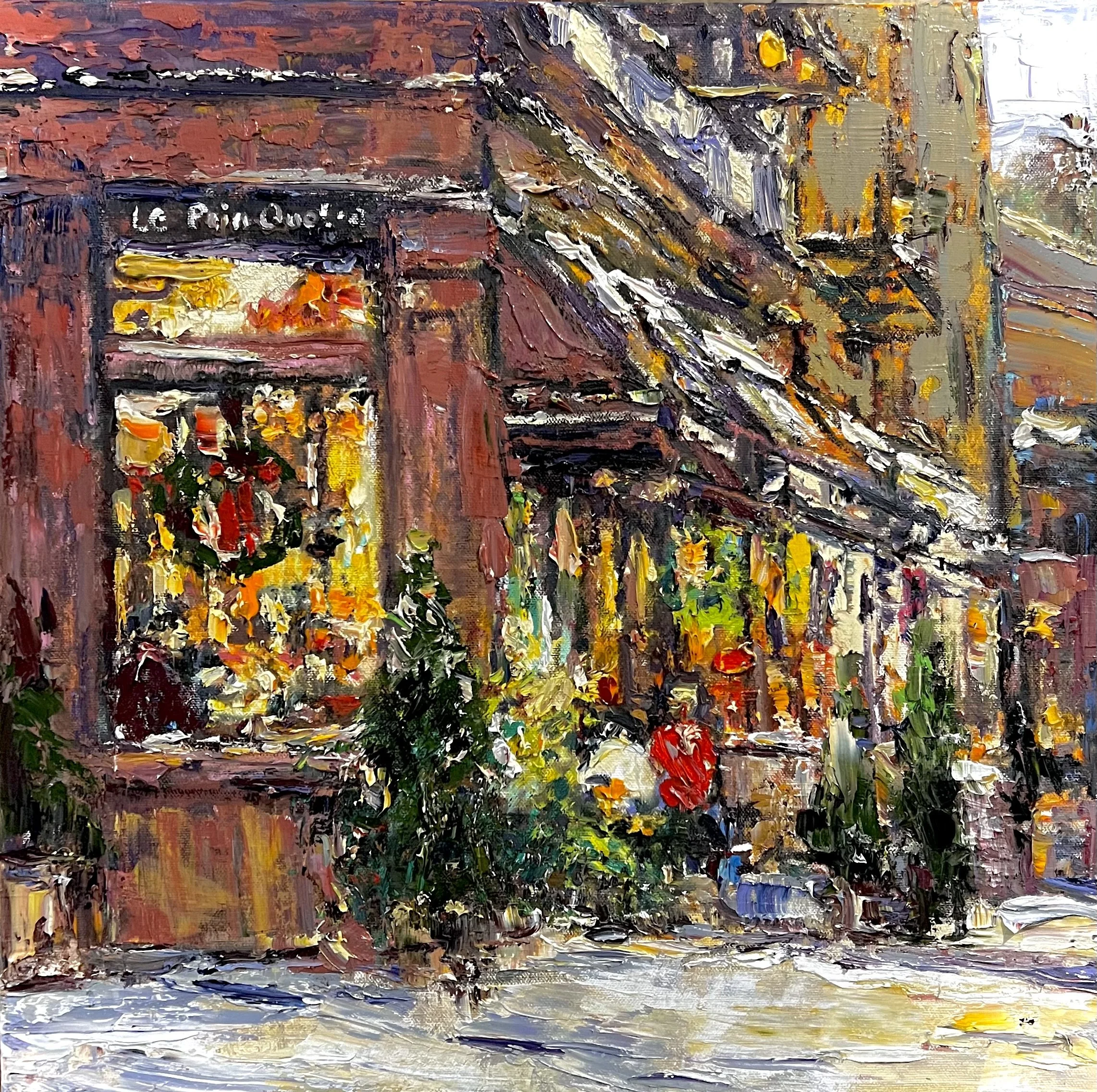 "Le Pain Quotidien" Oil on Canvas. 20 by 20 in.