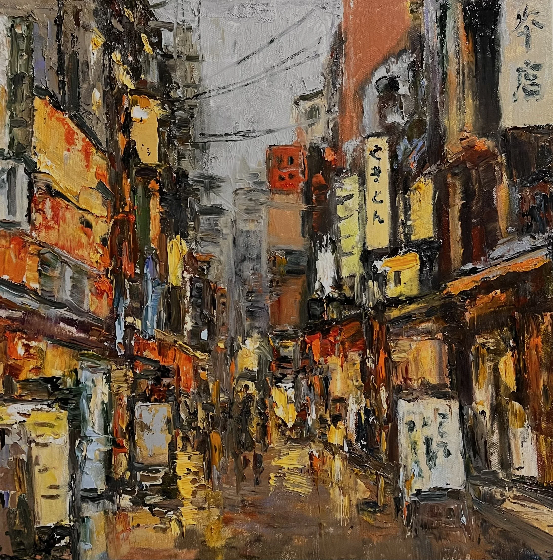 "Evening in Shinjuku" Oil on Canvas. 24 by 24 in.