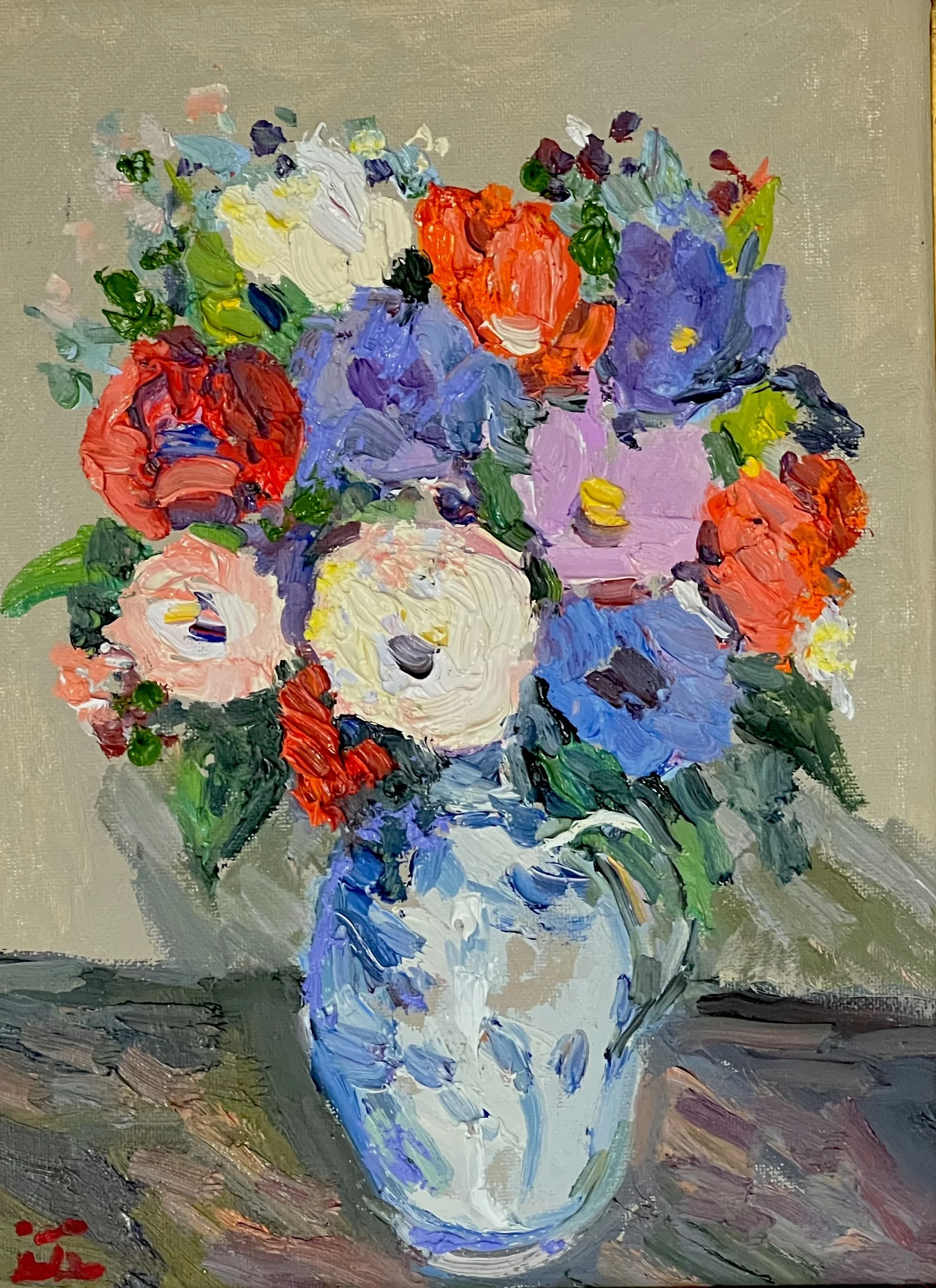 "Weekend Flowers" Oil on Canvas Board. 12 by 9 in.