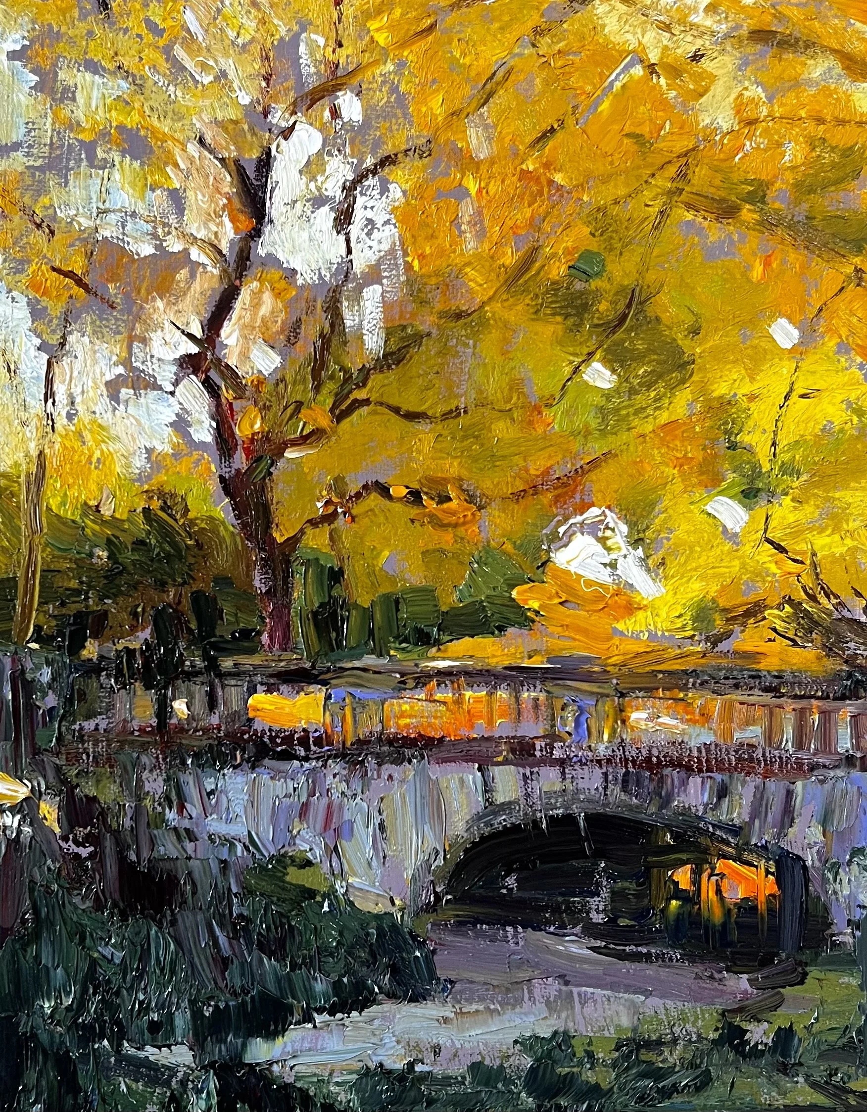 "Central Park - Fall" Oil on Canvas Board. 10 by 8 in.