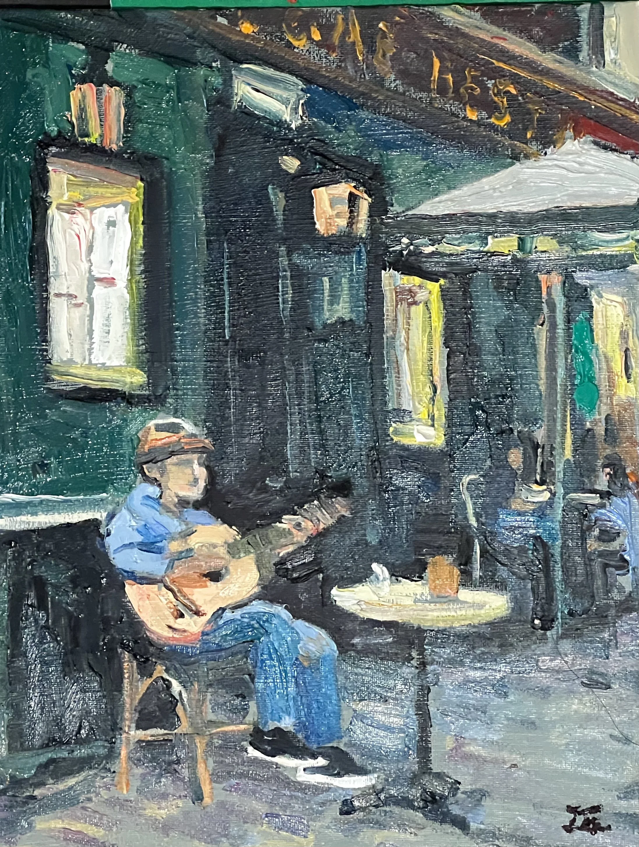 "Music Player" Oil on Canvas Board. 14 by 11 in.