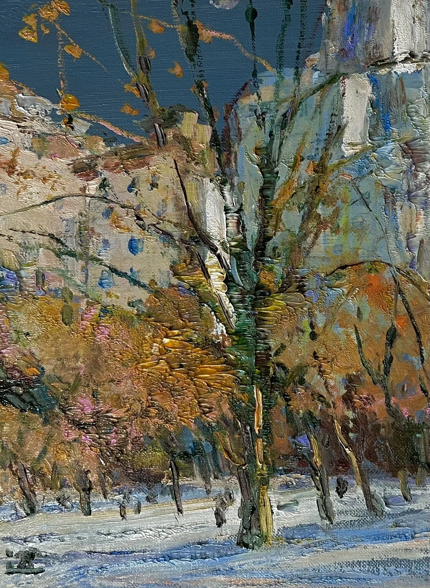 "Central Park - Winter" Oil on Canvas Board. 12 by 9 in.