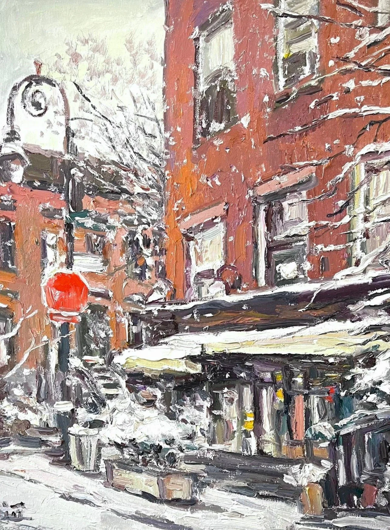 "West Village Snow" Oil on Canvas. 24 by 18 in. (Sold)