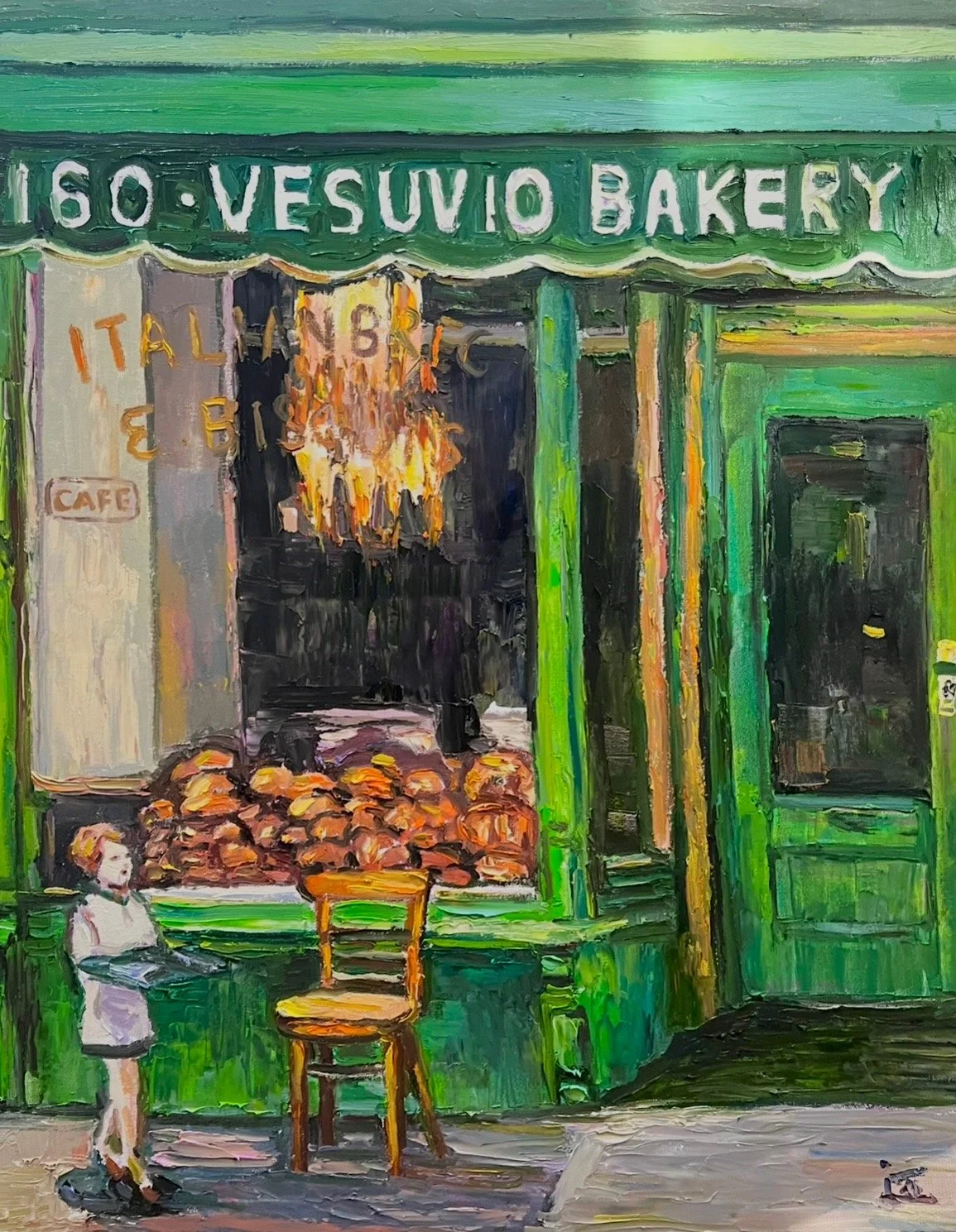 "Bakery in SoHo" Oil on Canvas. 24 by 18 in. (Sold)