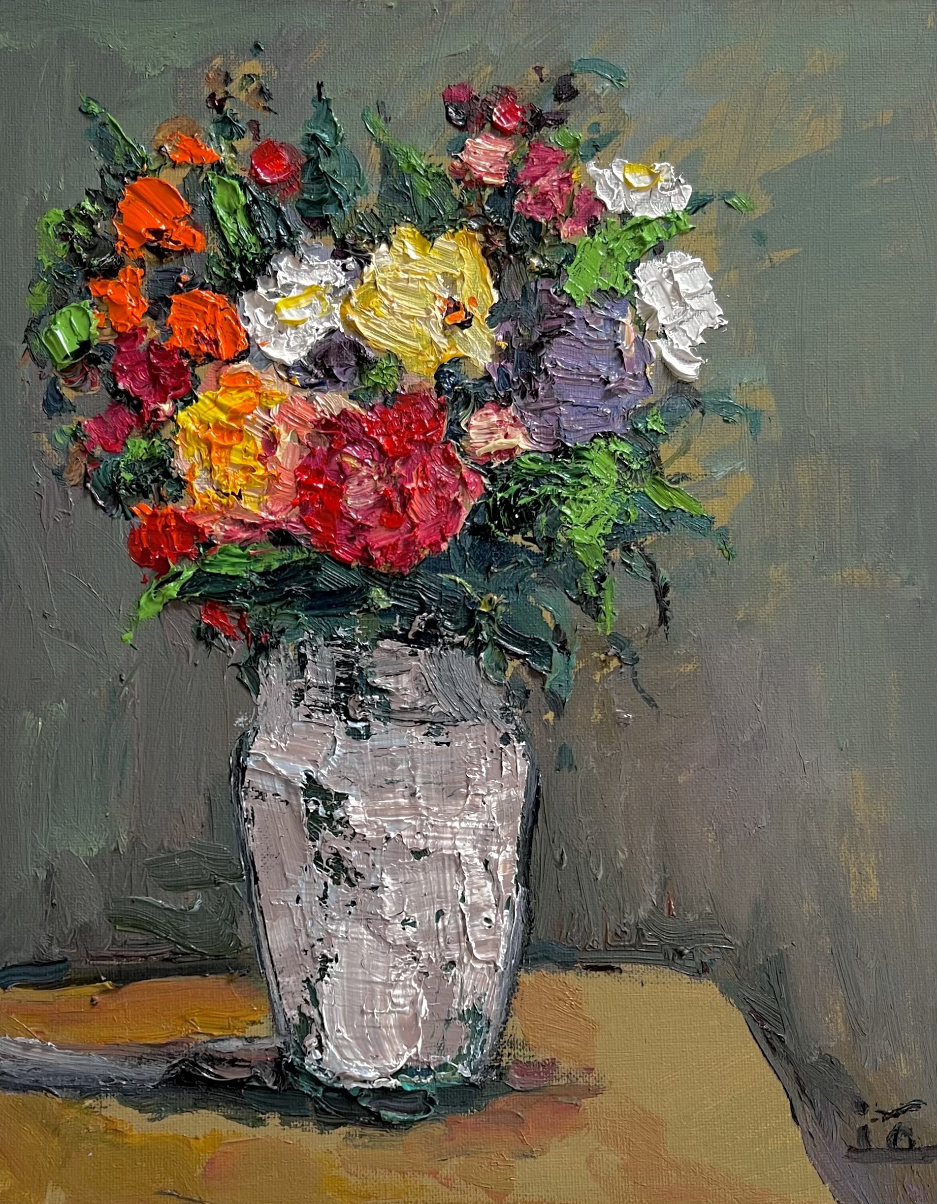 "Handful of Flowers" Oil on Canvas Board. 14 by 11 in.