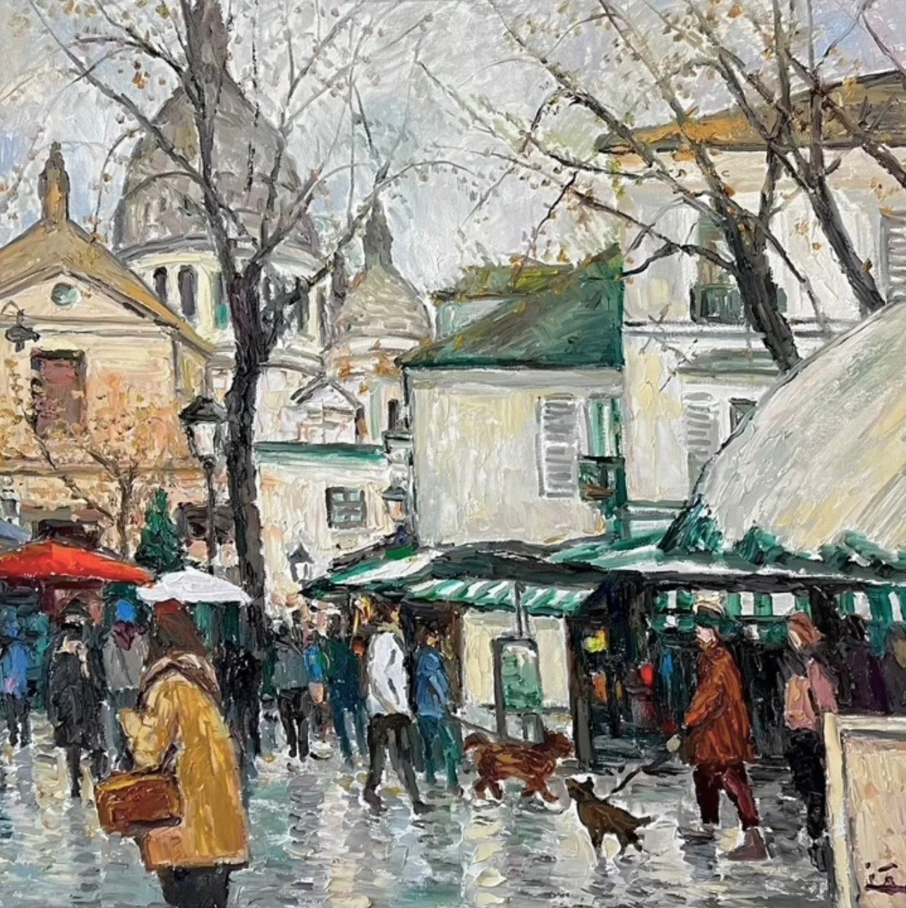 "Weekend in Montmartre" Oil on Canvas. 30 by 30 in. (Sold)