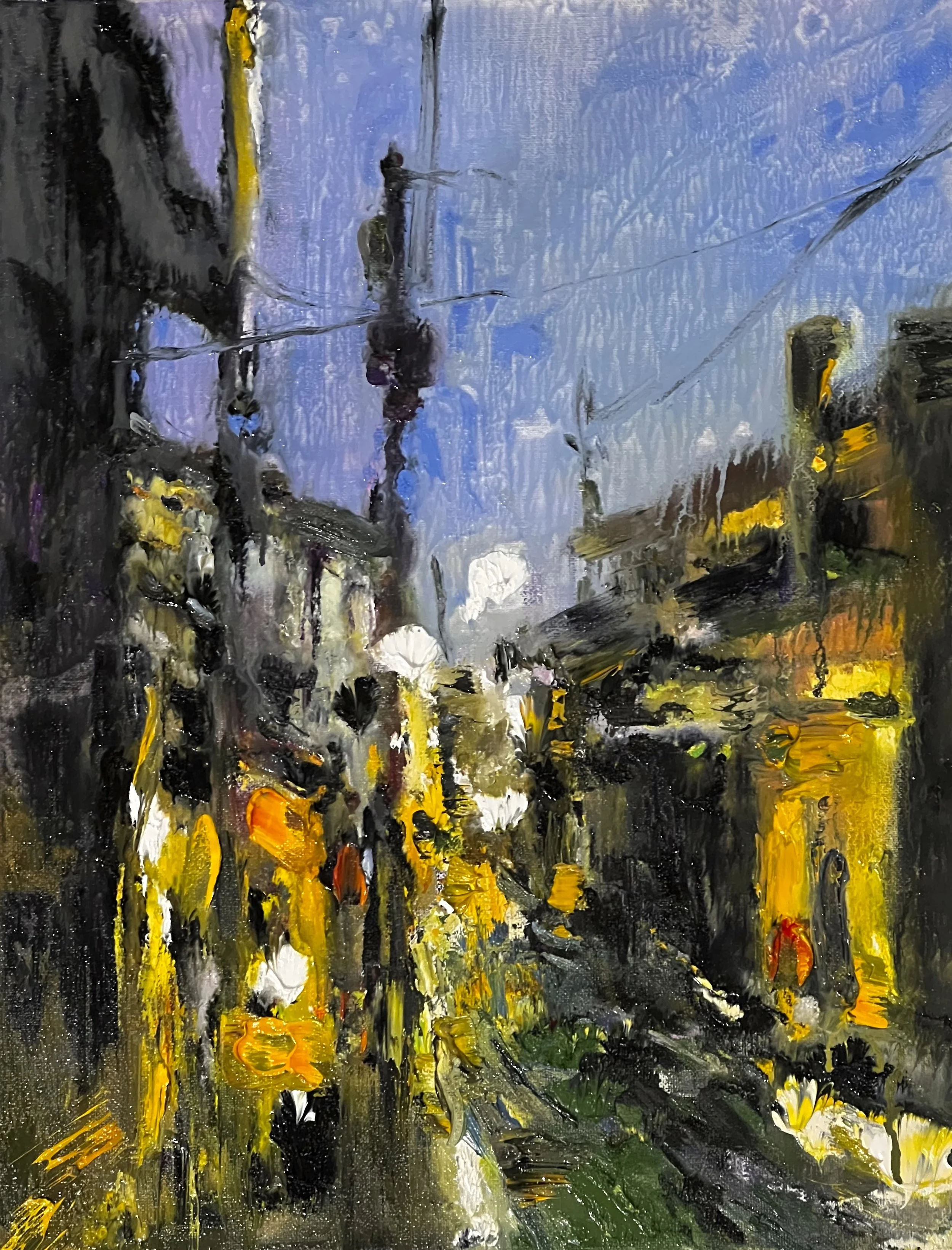 "Evening in Kyoto" Oil on Canvas. 18 by 14 in.