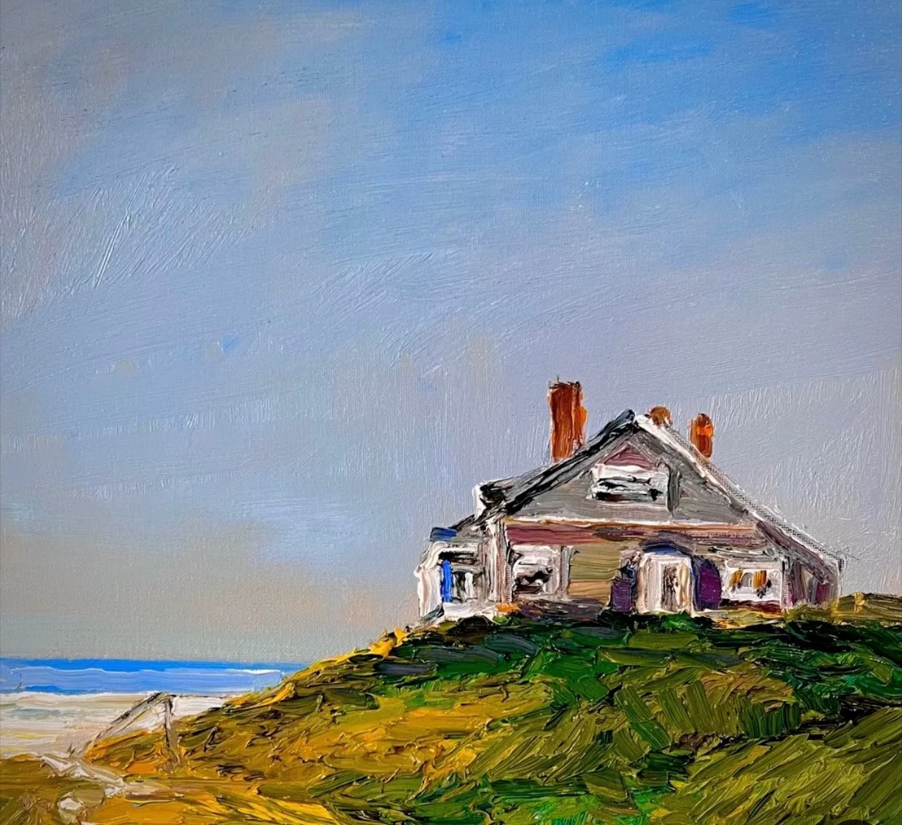 "Overlooking" Oil on Canvas. 14 by 14 in.