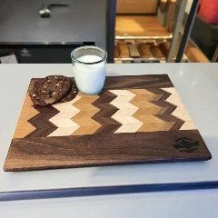 Walnut, Cherry, and Maple Chevron Cutting Board