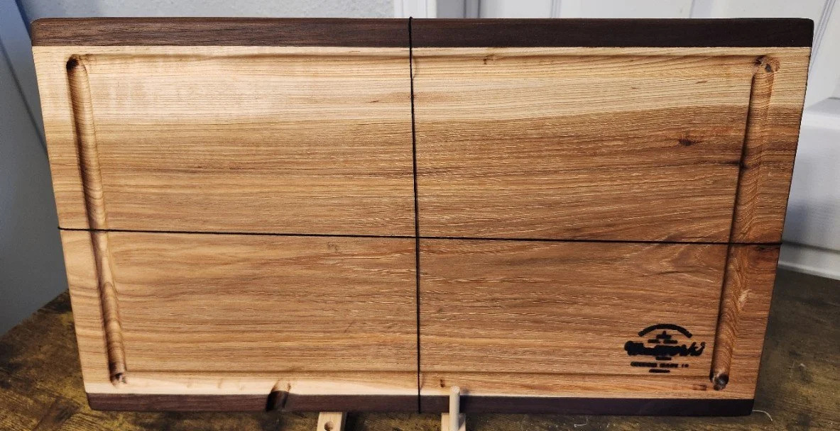Hickory and Walnut Cutting Board with Juice Groove
