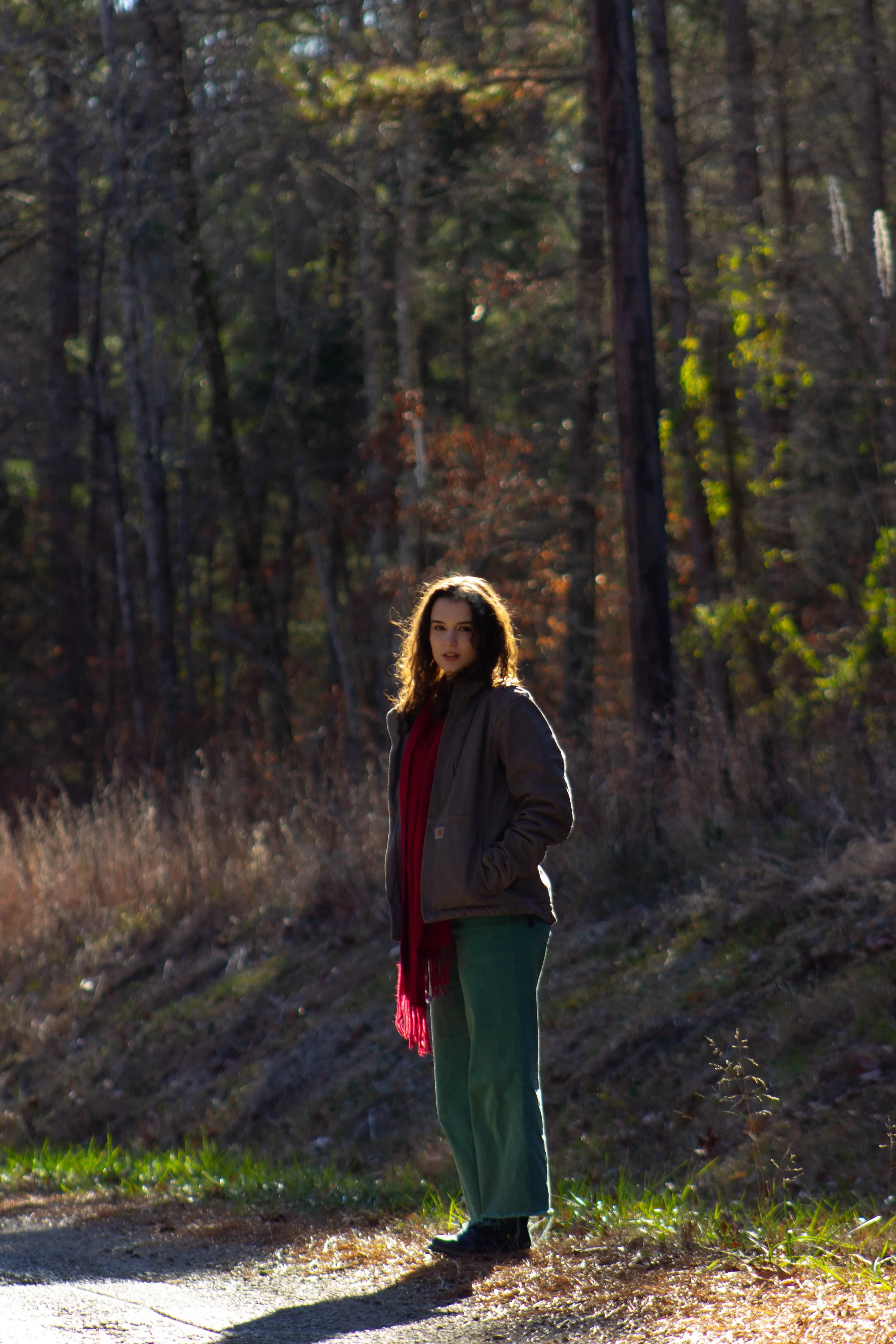 Women near the edge of the woods