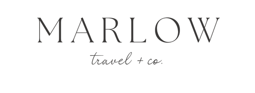 Marlow Travel + Co. logo with black background and white text.