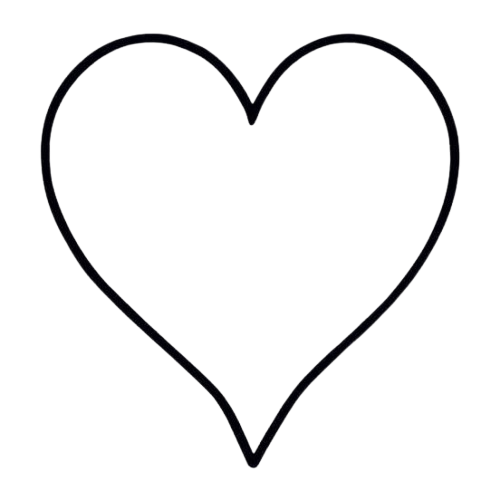 Outline of a heart shape on a black background.