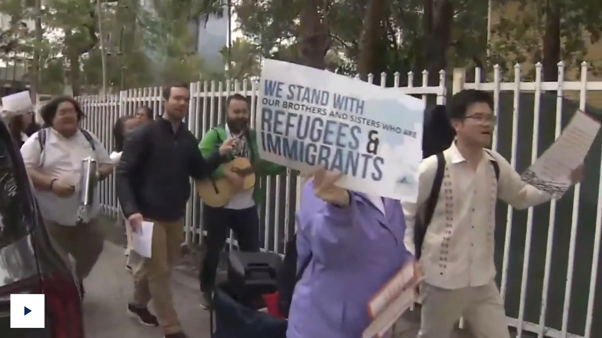 Catholic institutions, members of the community march to Miami immigration court to pray for migrants