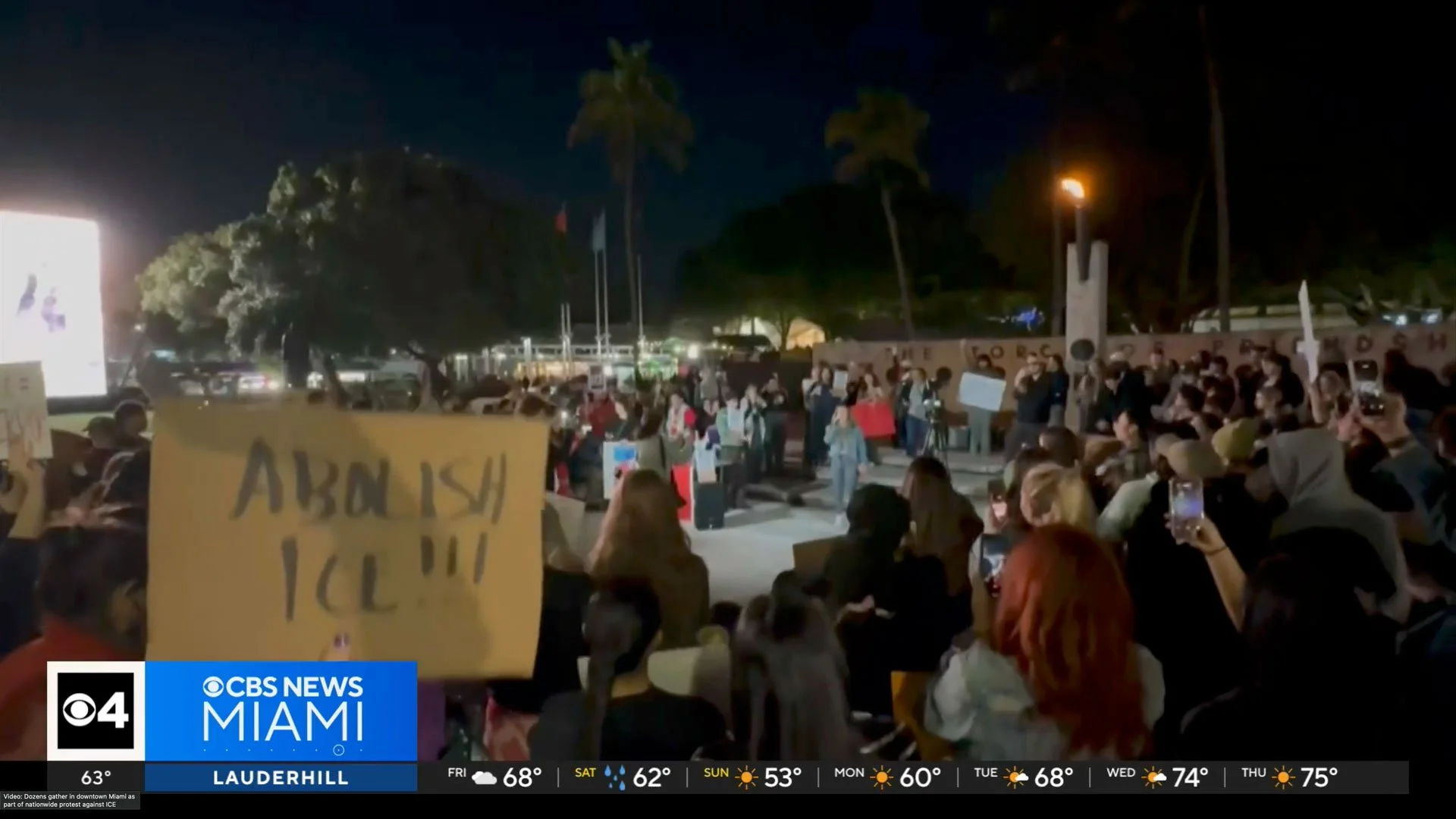 Dozens gather in downtown Miami as part of nationwide protest against ICE