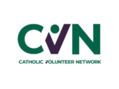 Logotipo de la Red de Voluntariado Católico, que promueve oportunidades de voluntariado católico donde la fe y el servicio se unen
