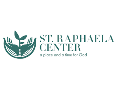 Logotipo del Centro Santa Rafaela, una obra de las Siervas del Sagrado Corazón de Jesús, una comunidad religiosa internacional cuya misión es celebrar el amor incondicional de Dios mediante la promoción de la plenitud, la paz y la reconciliación