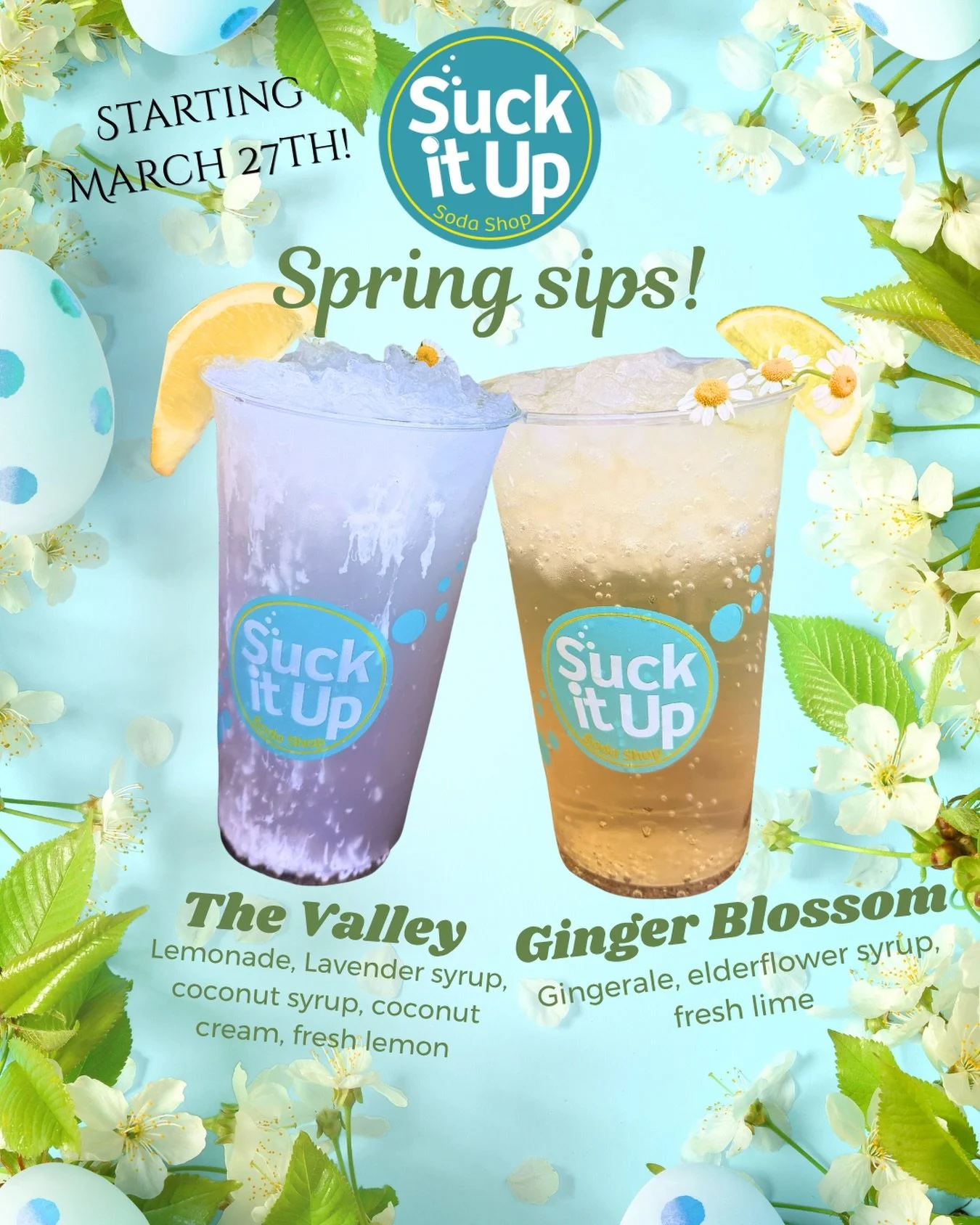 Light, refreshing, and so delicious! Try our spring sips today! 🌼🐰🫧🥤🪻 

#bakersfielddirtysodashop #springbreakinbakersfield #bakersfieldevents #thingstodoinbakersfield #thingstodowithkidsinbakersfield
