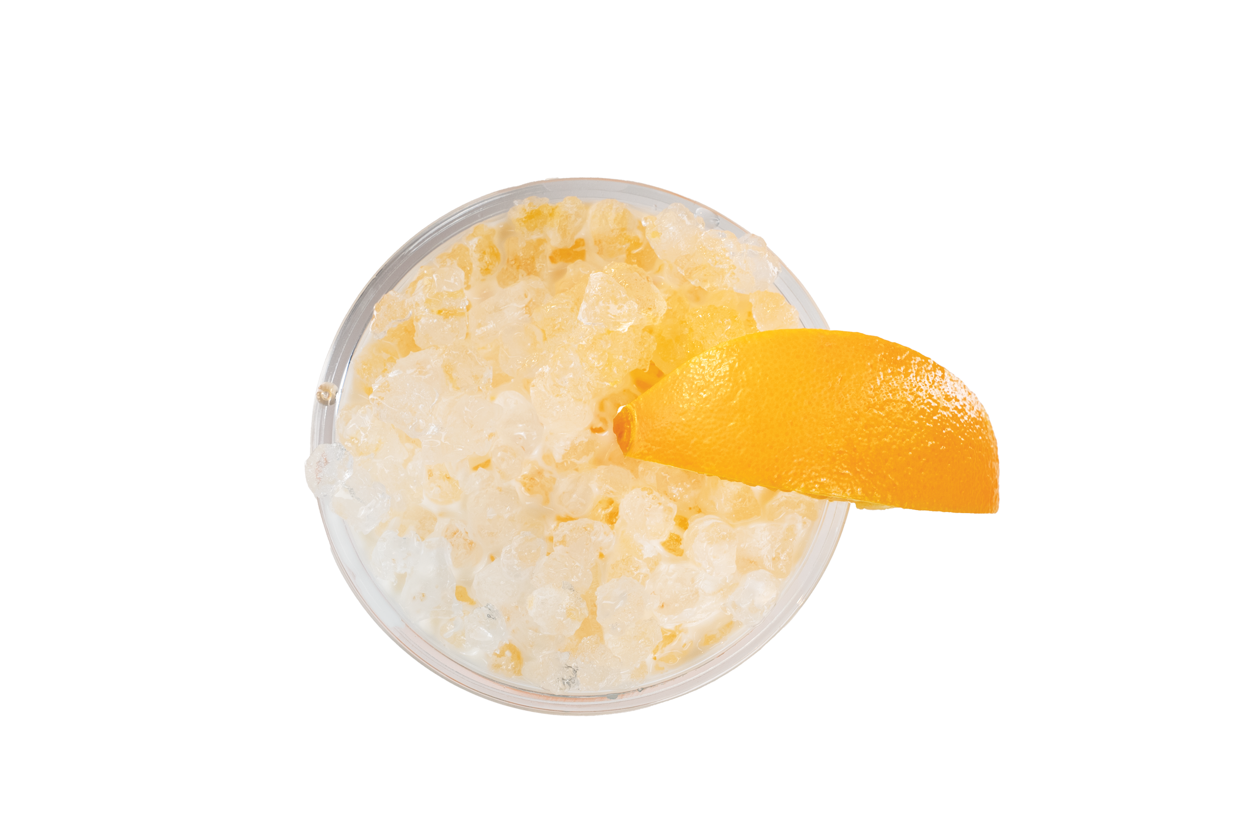 Top of drink with cream and orange