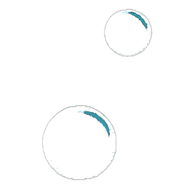 Two small white bubbles