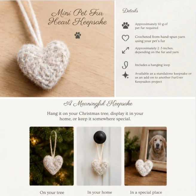 Mini Pet Fur Heart Keepsake
