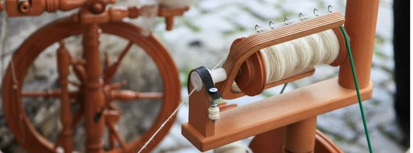 Yarn on spinning wheel