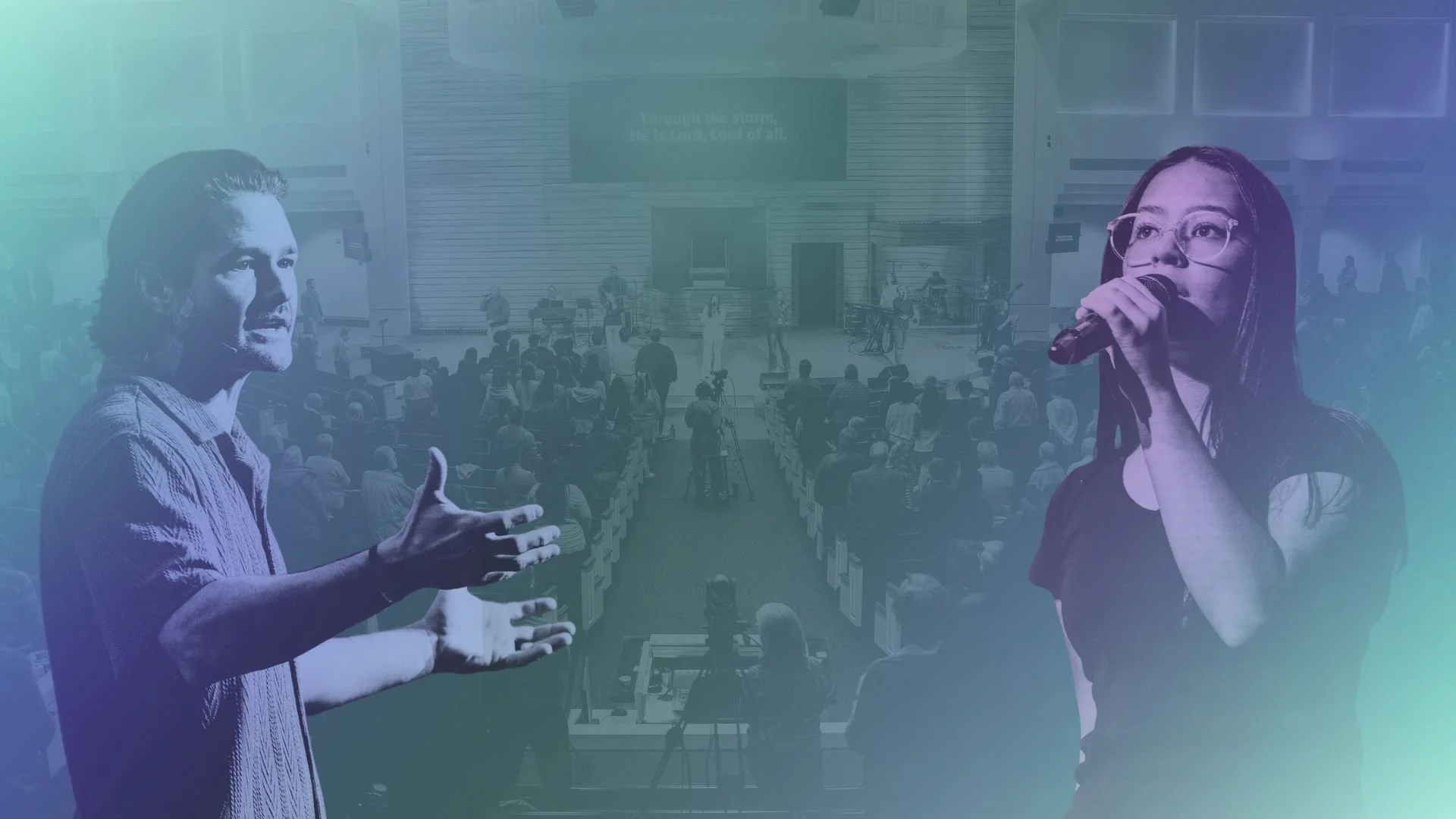 collage of church service imagery at Westover Hills Church of Christ in Austin, TX