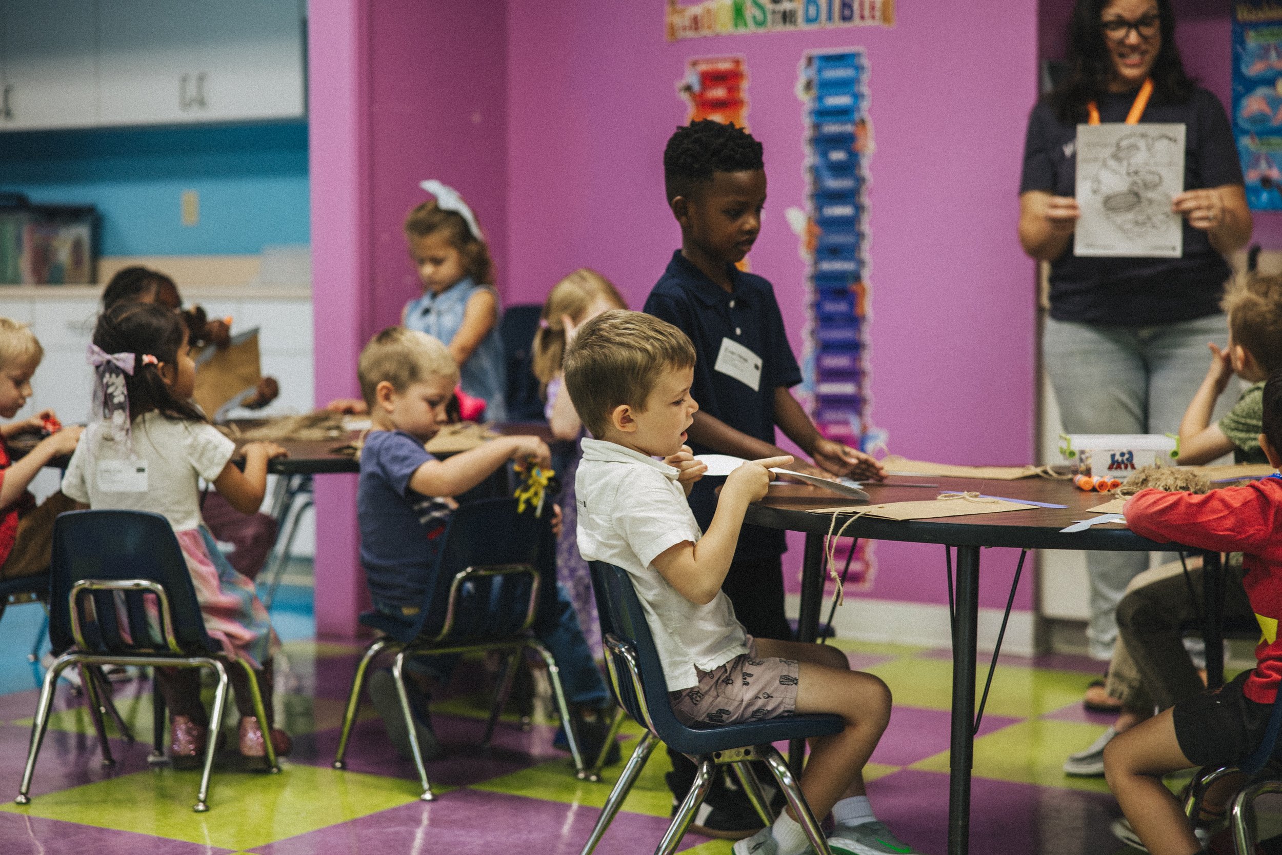children in Sunday school at Westover