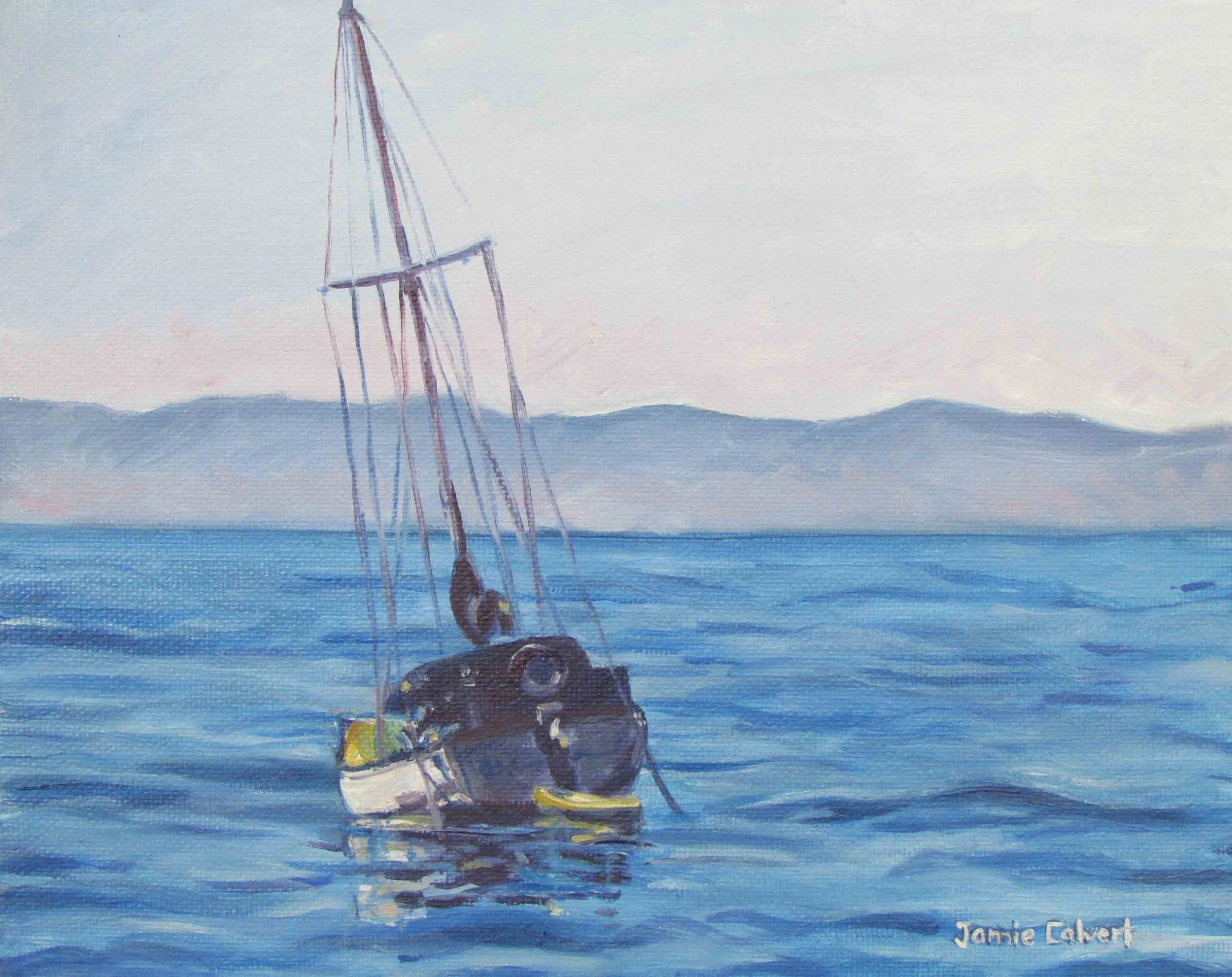 "Resting", 8" x 10", oil on linen panel.  Santa Barbara, California.  SOLD.