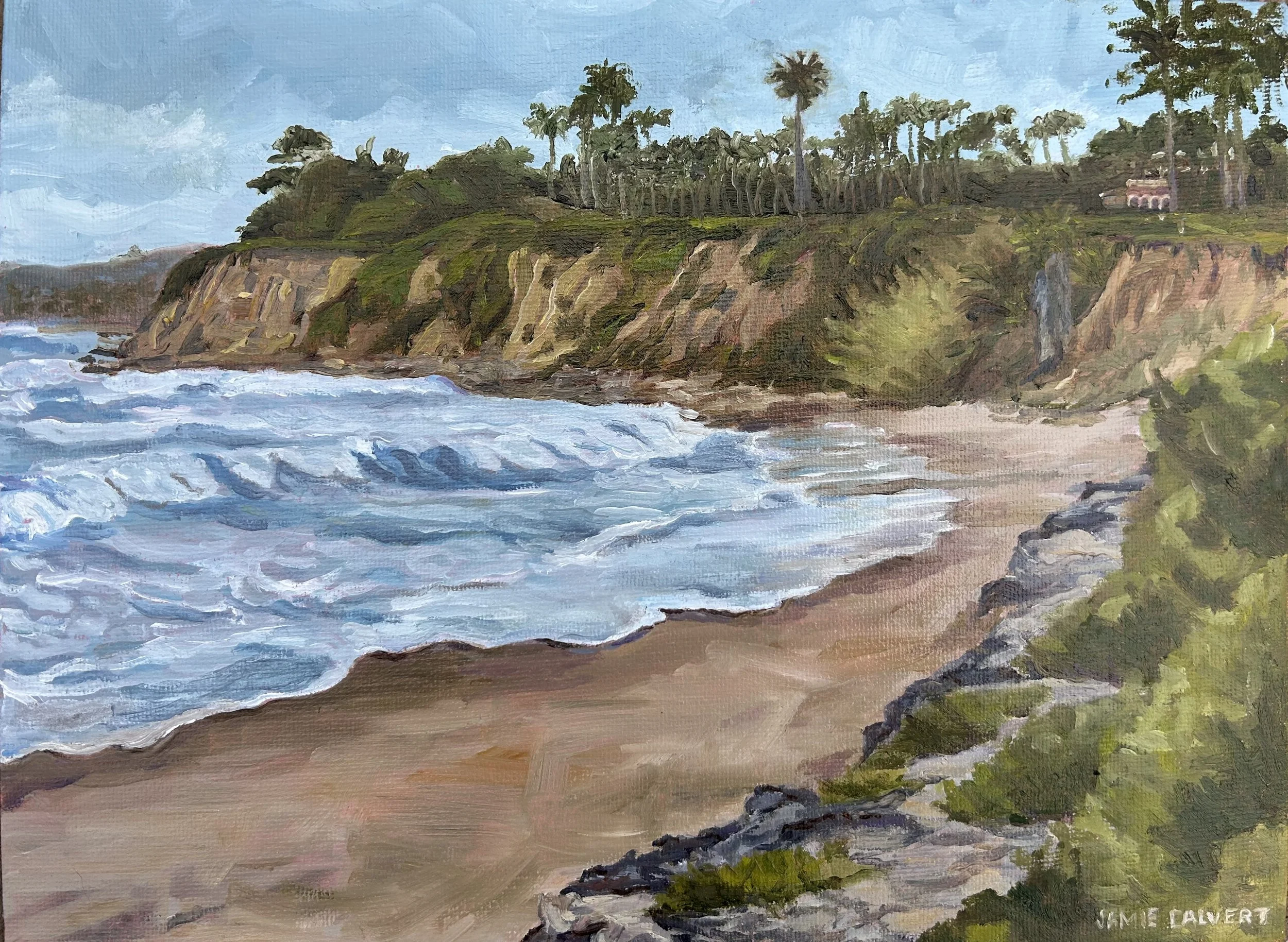 "Butterfly Beach", 9" x 12", Oil on linen panel.  Santa Barbara, CA
