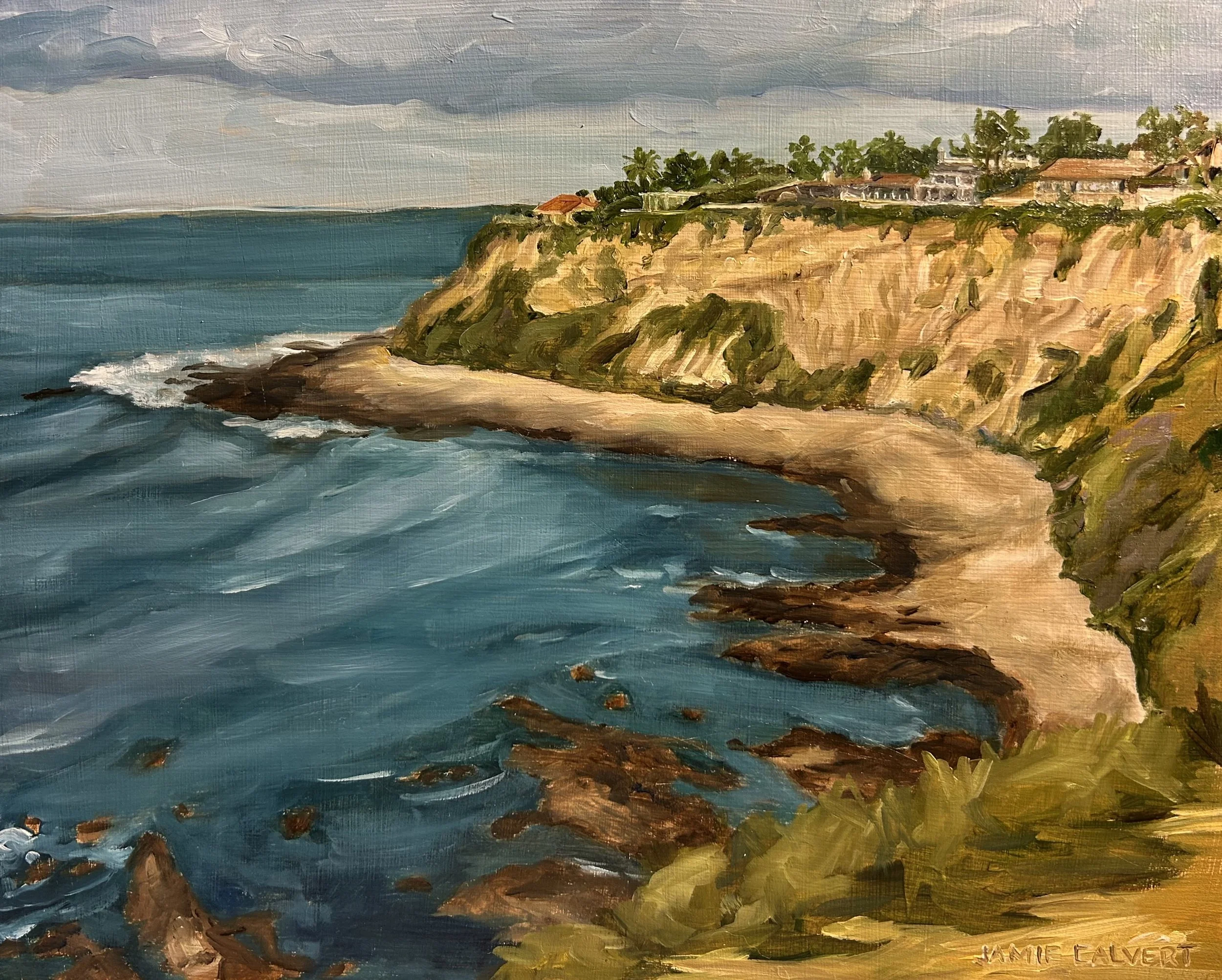 "The Bay", 8" x 10", oil on cradled wood,  Lunada Bay, Palos Verdes Estates, California.
SOLD