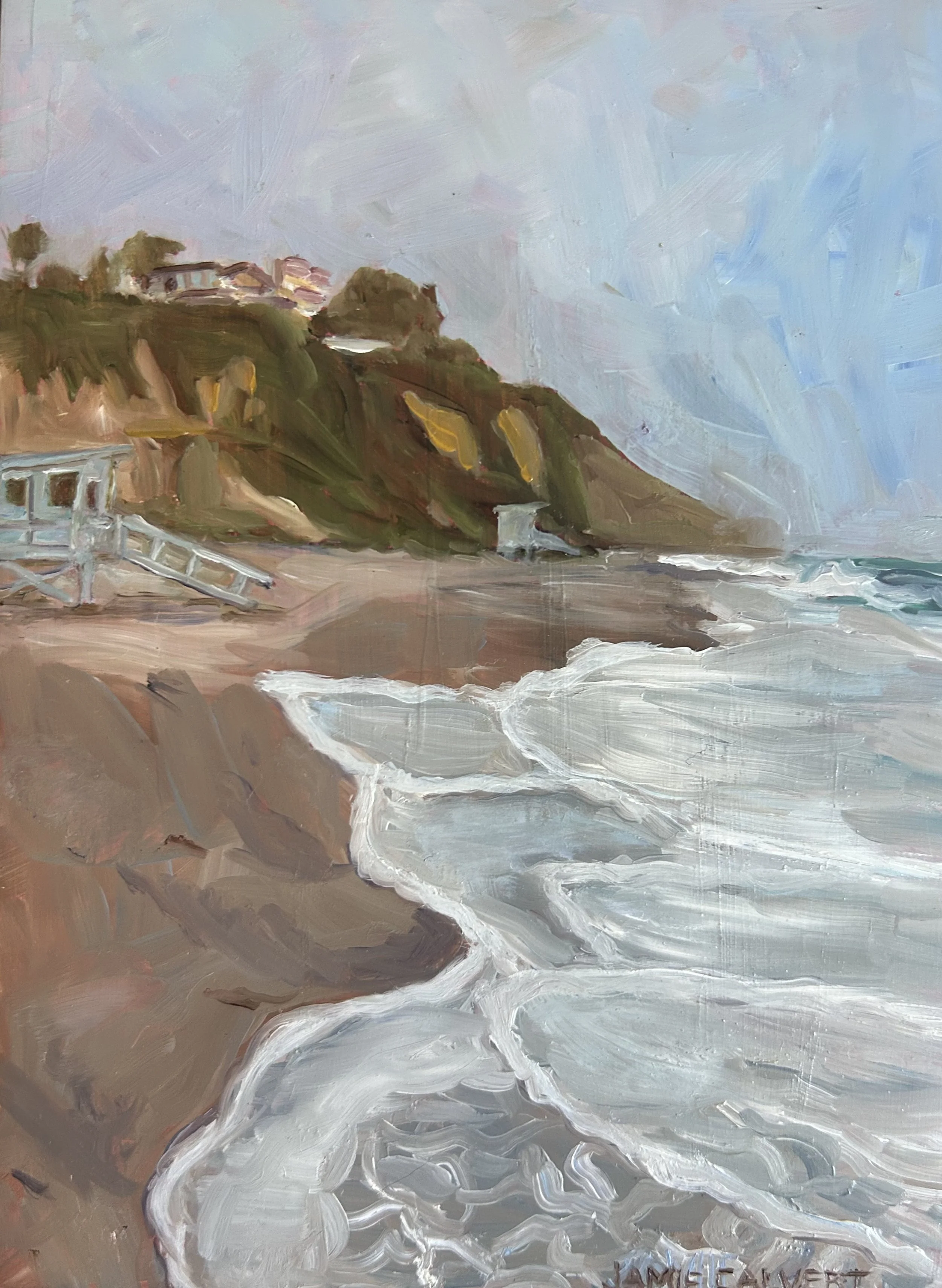 "Escondido Beach 2", Oil on cradled wood, 5" x 7", Malibu, California.  SOLD.