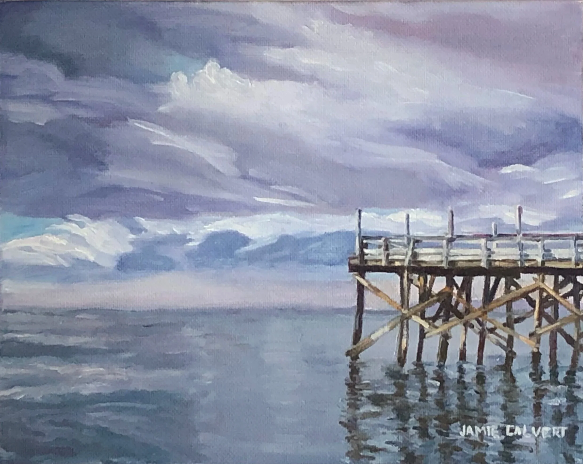 "Paradise Cove Pier", 8" x 10", oil on linen.  Malibu, CA.  SOLD.