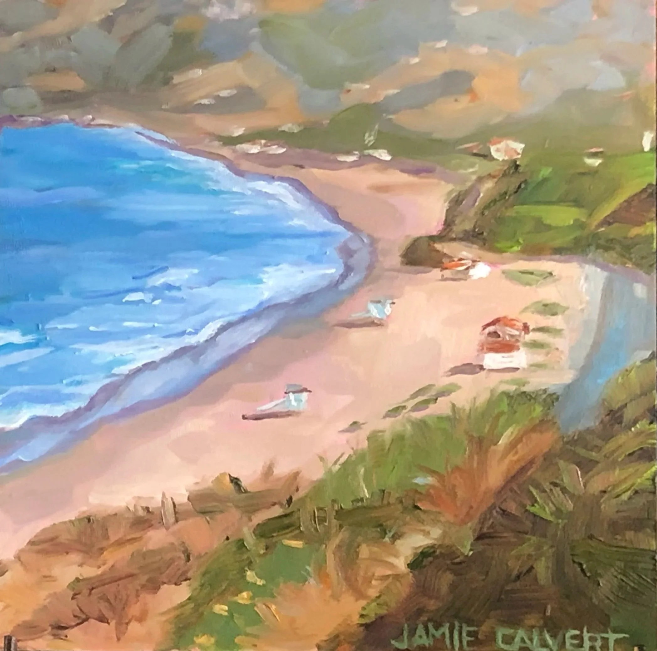 "Zuma Overlook", 6' x 6" , oil on wood panel, Malibu, California.  SOLD.