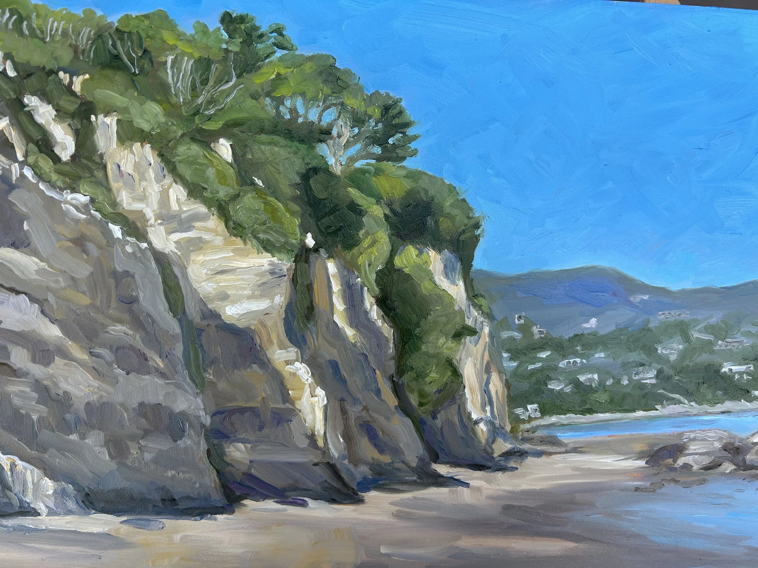"Winter Blues", Coastal Serenity Oil Painting