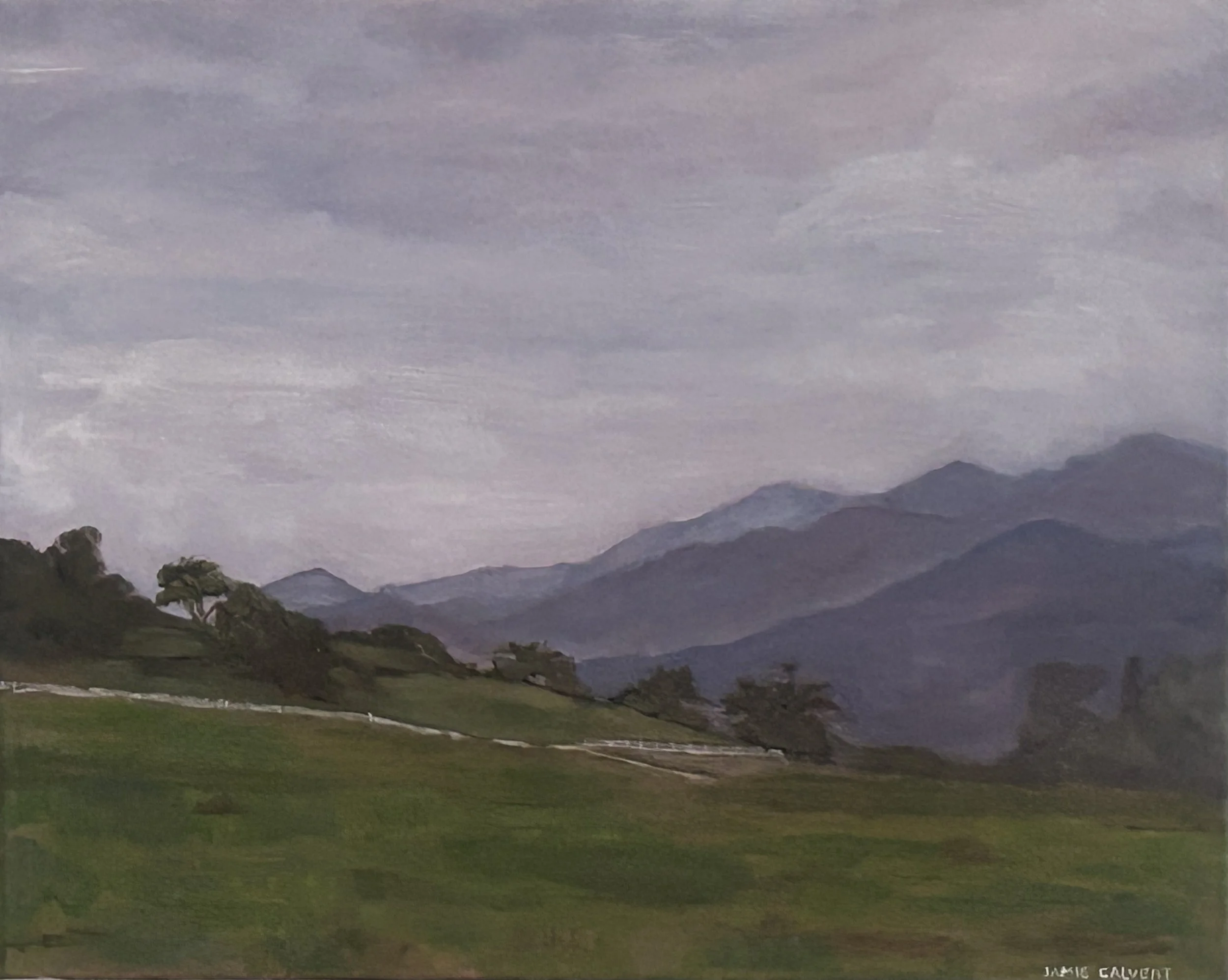 "Portreo Fog", 16" x 20", oil on linen canvas.  Hidden Valley, CA.  Available $550.