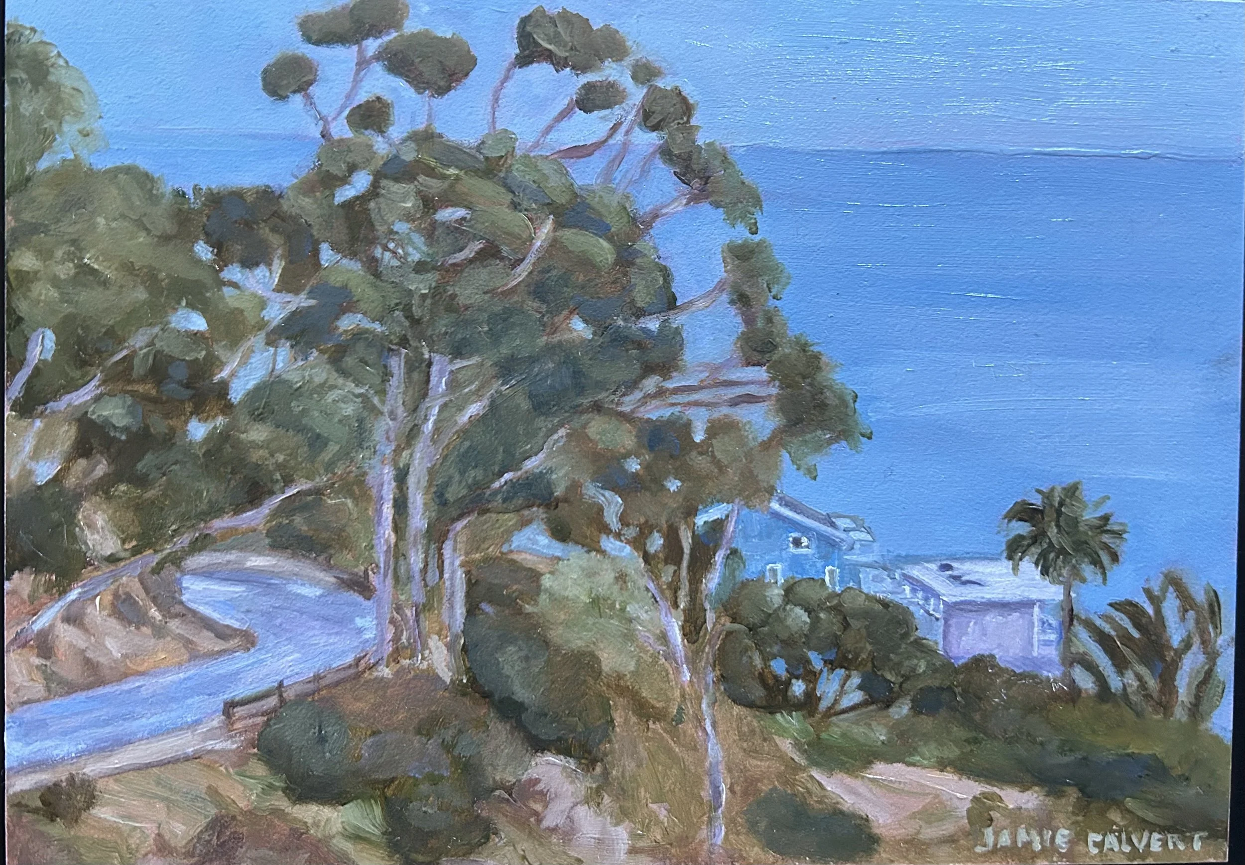 "The Windy Road", Original Oil Painting